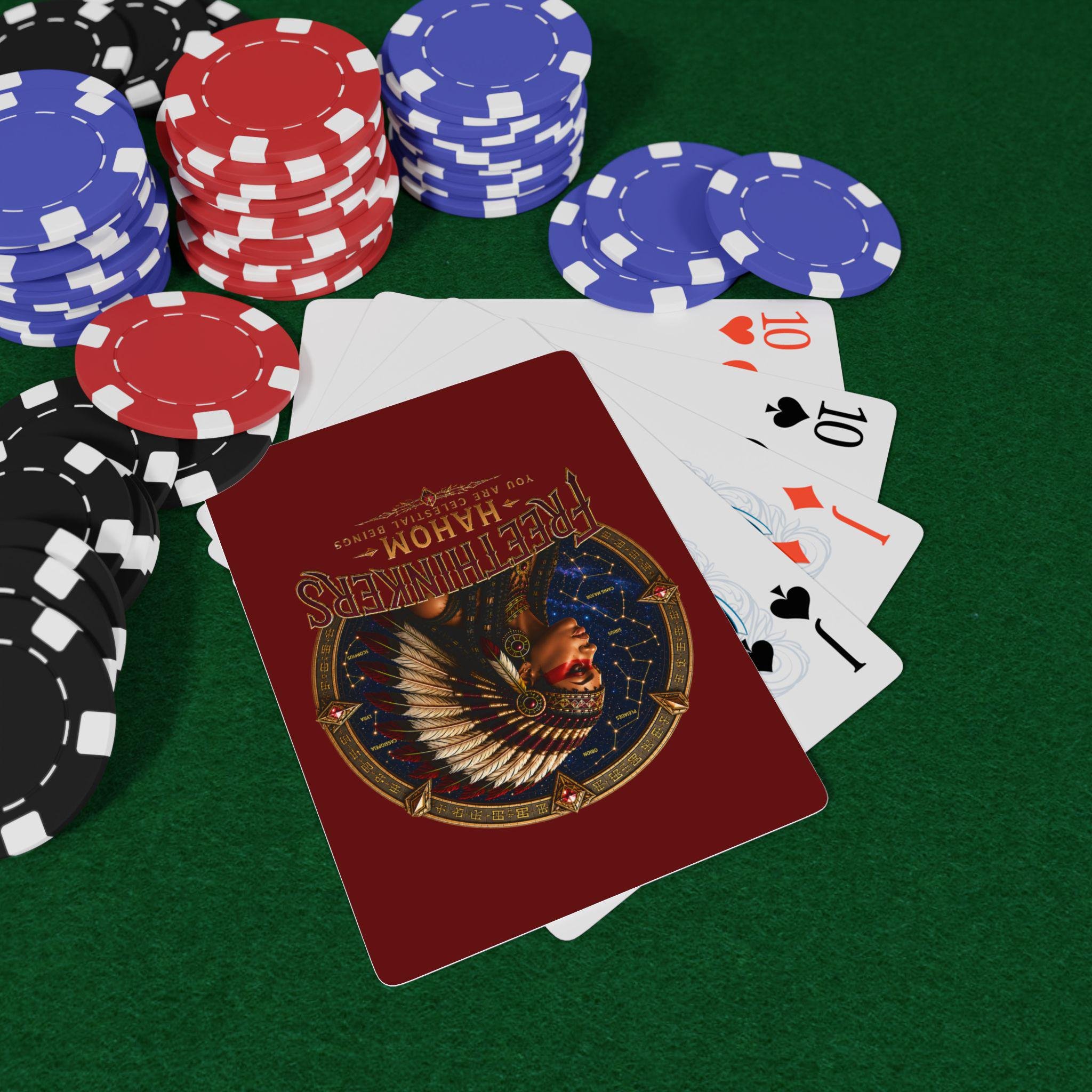 American Chieftess Headdress Portrait Poker Playing Cards | Freethinkers Illustrated Deck, view 6