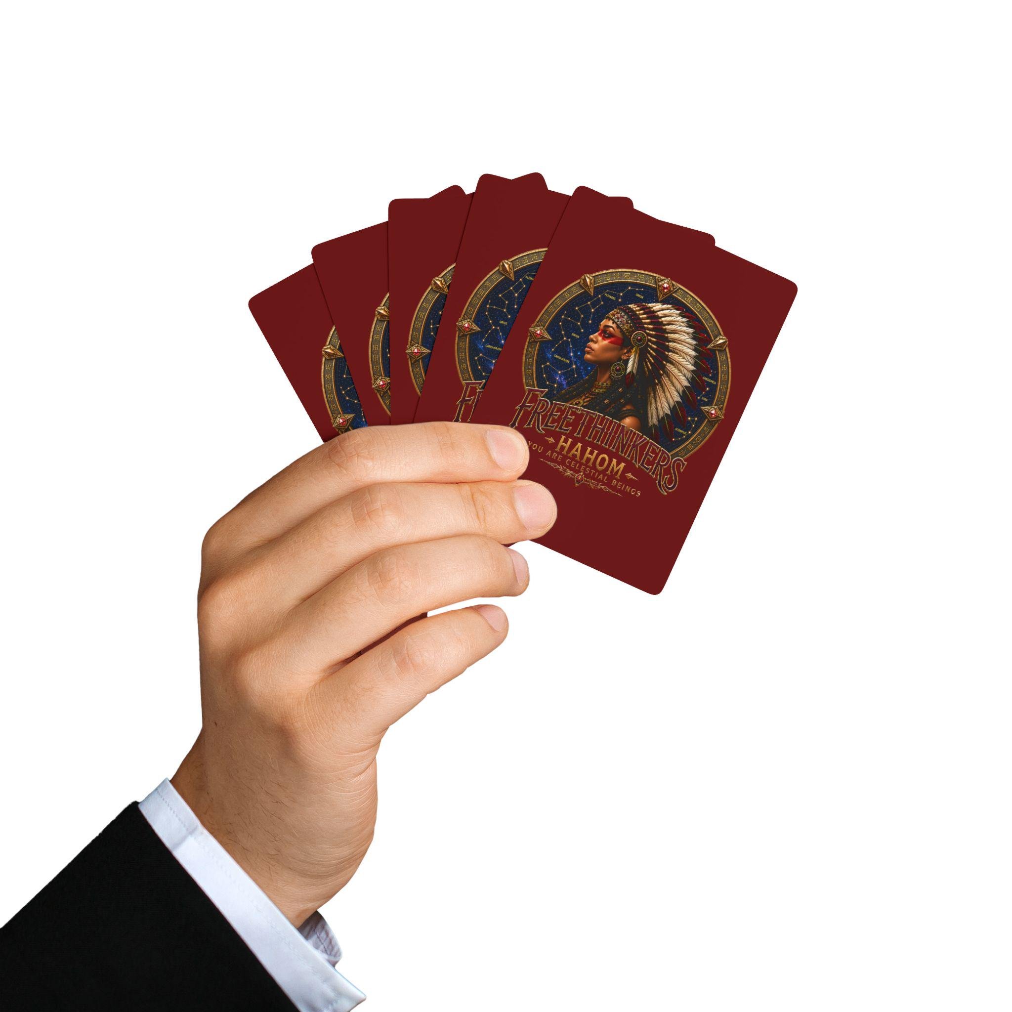 American Chieftess Headdress Portrait Poker Playing Cards | Freethinkers Illustrated Deck, view 7