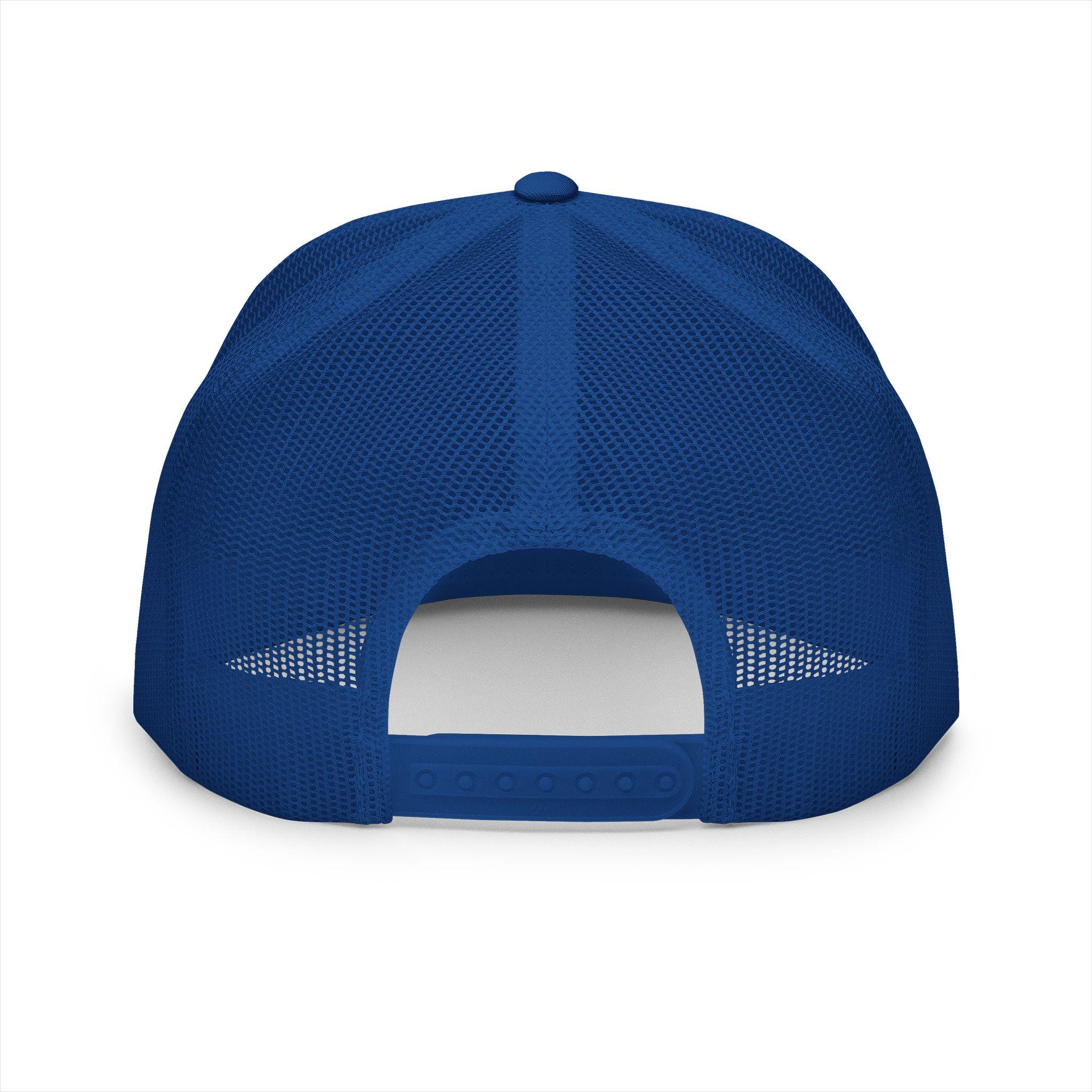 Navy Feather Headdress Trucker Cap | Embroidered Native Feather Design, view 14