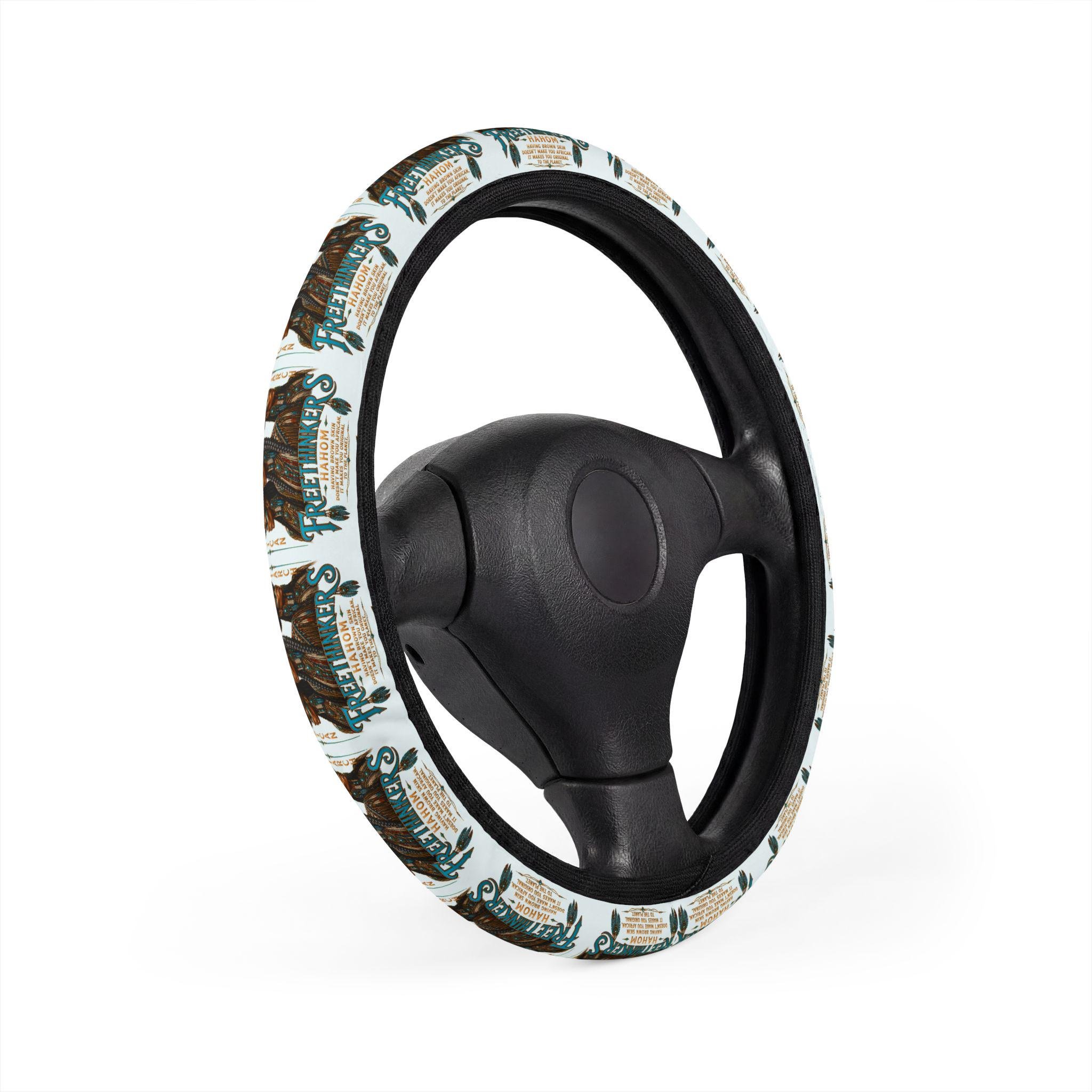 Turquoise American Matriarch Steering Wheel Cover Western Boot Pattern