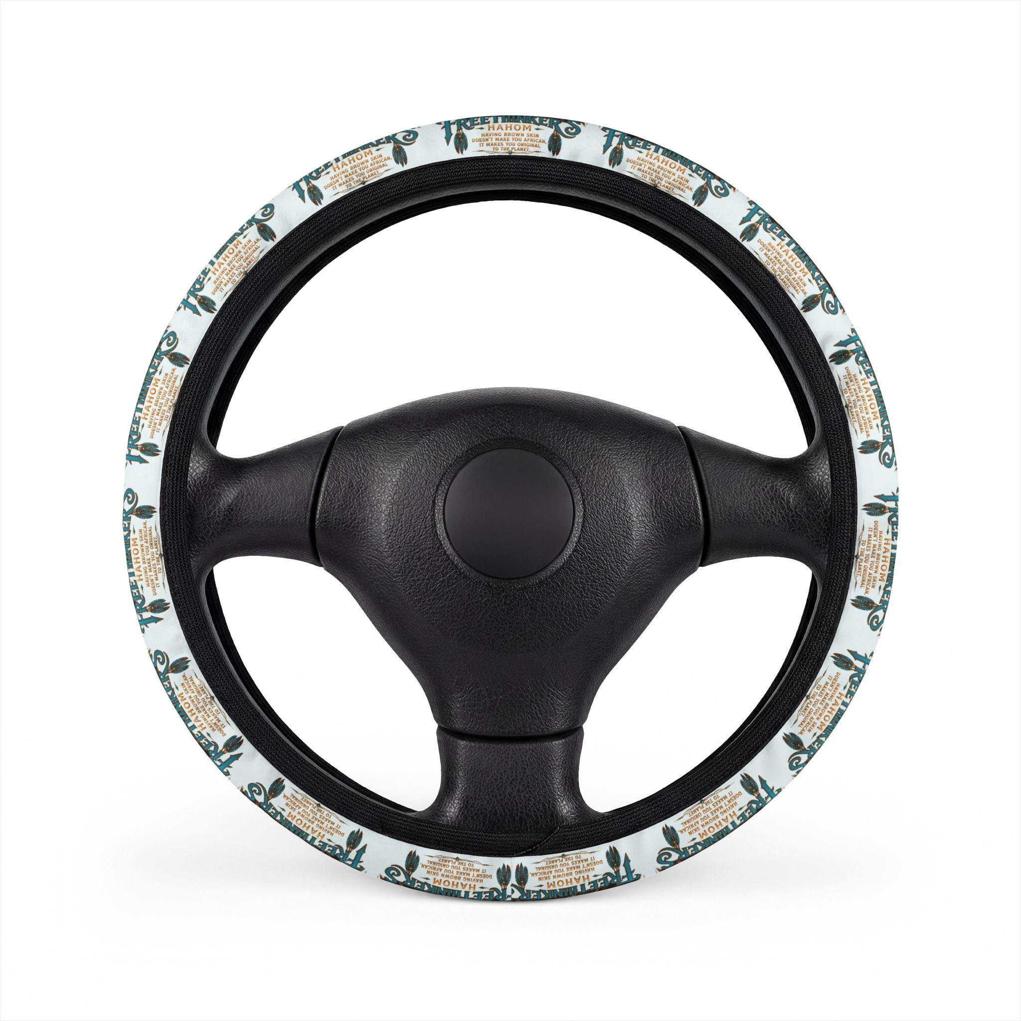 Turquoise American Matriarch Steering Wheel Cover Western Boot Pattern, view 2