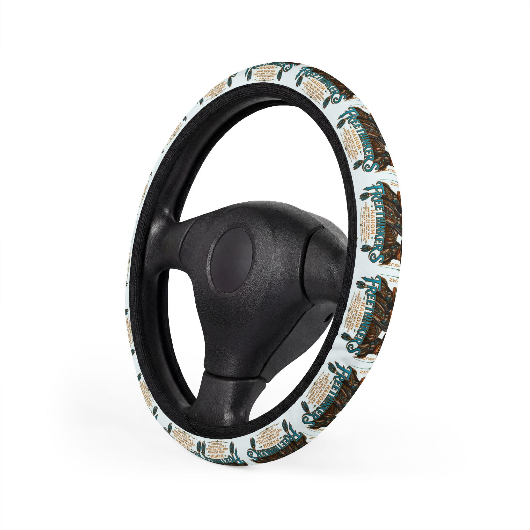 Turquoise American Matriarch Steering Wheel Cover Western Boot Pattern, view 3