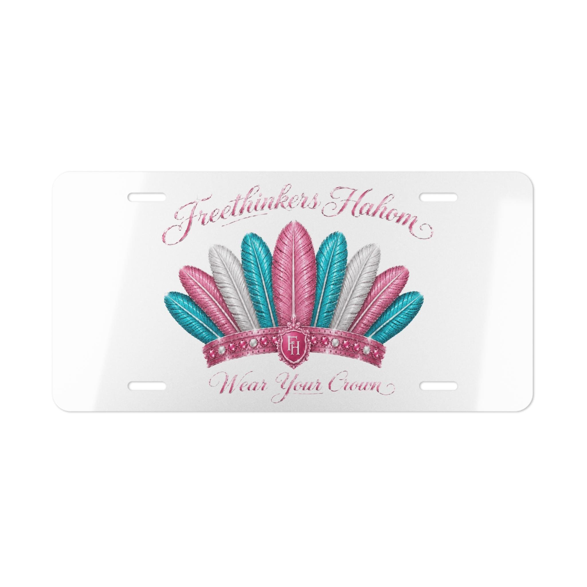 Freethinkers Hahom feather crown Vanity Plate | Decorative License Tag
