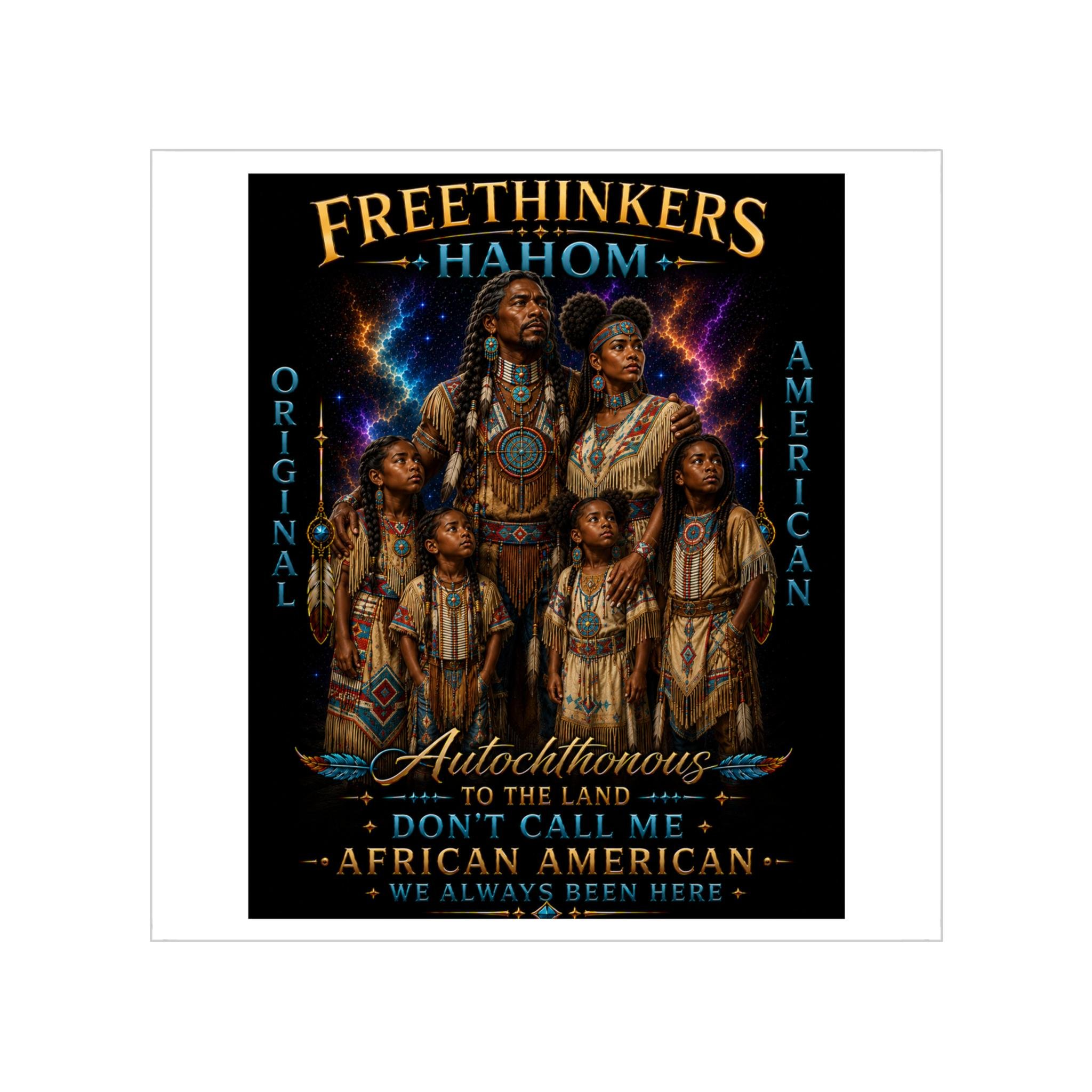 Freethinkers Hahom Original American Family Sticker | Transparent Outdoor Square