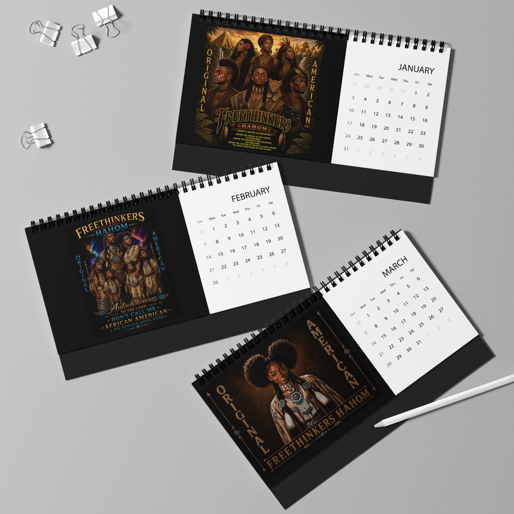 Freethinkers Hahom Original American Artwork Desktop Calendar, view 4