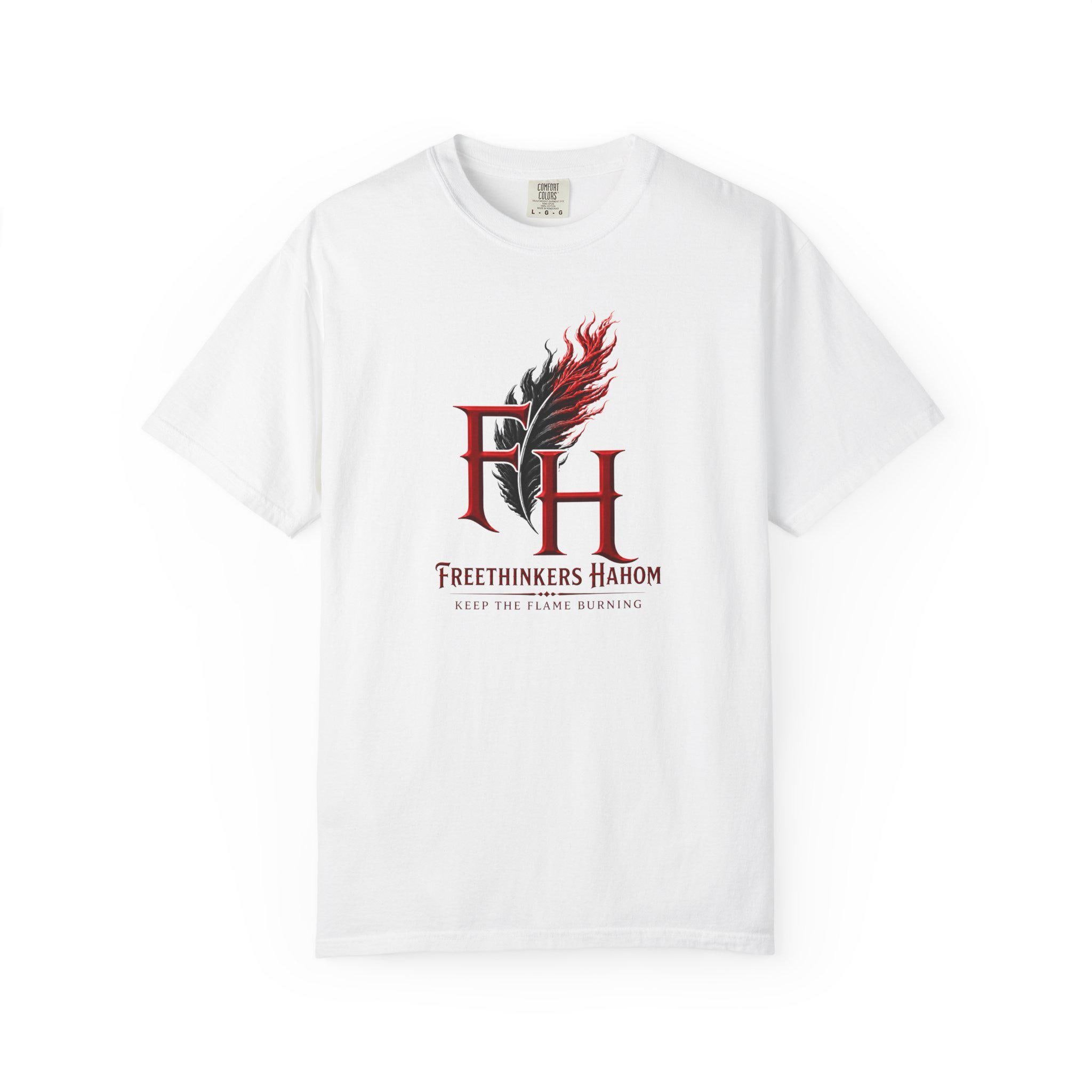Freethinkers Hahom FH Flame Logo T-Shirt | Logo Tee Minimal Graphic, view 2