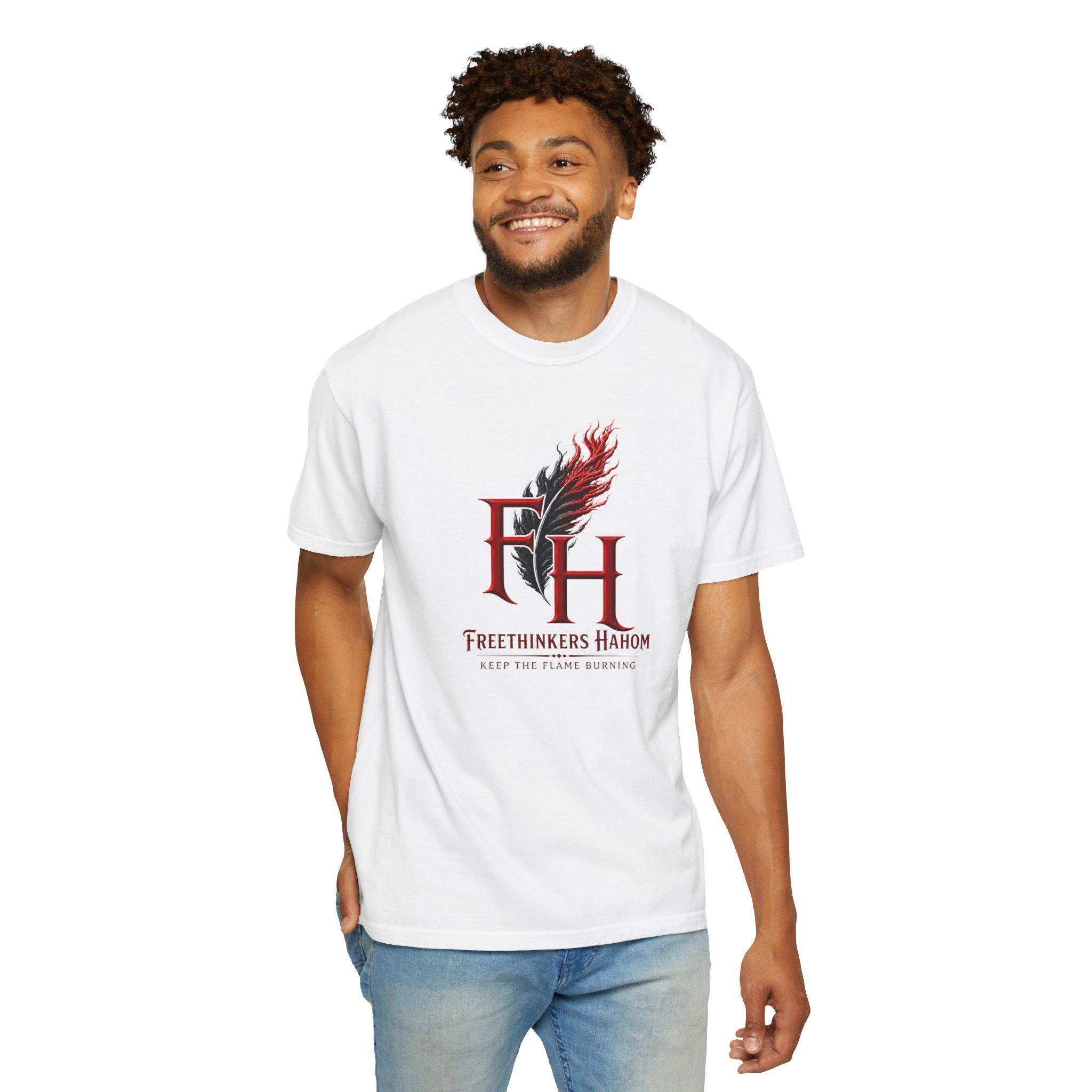 Freethinkers Hahom FH Flame Logo T-Shirt | Logo Tee Minimal Graphic, view 7