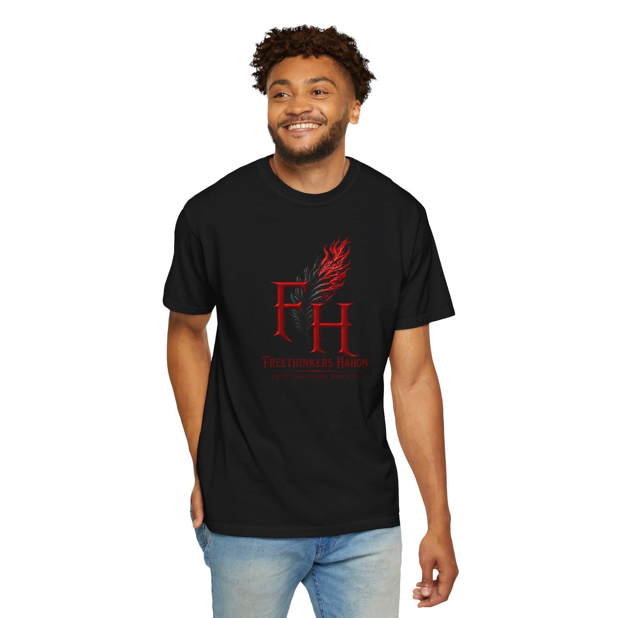 Freethinkers Hahom FH Flame Logo T-Shirt | Logo Tee Minimal Graphic, view 9