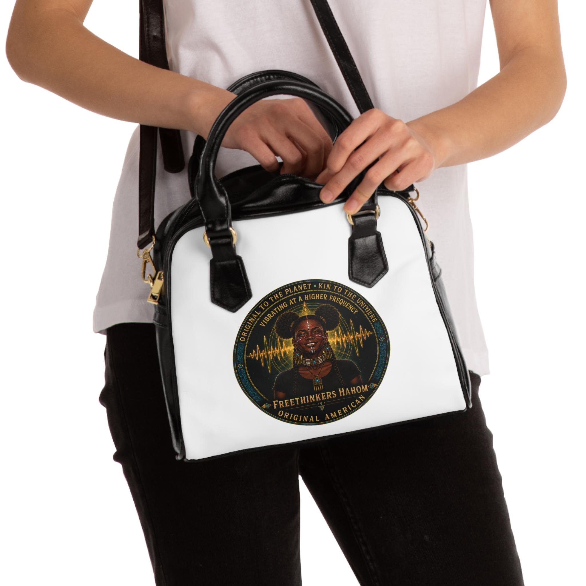 Freethinkers Hahom Portrait Shoulder Handbag | american Matriarch Voicewave Artwork, view 4