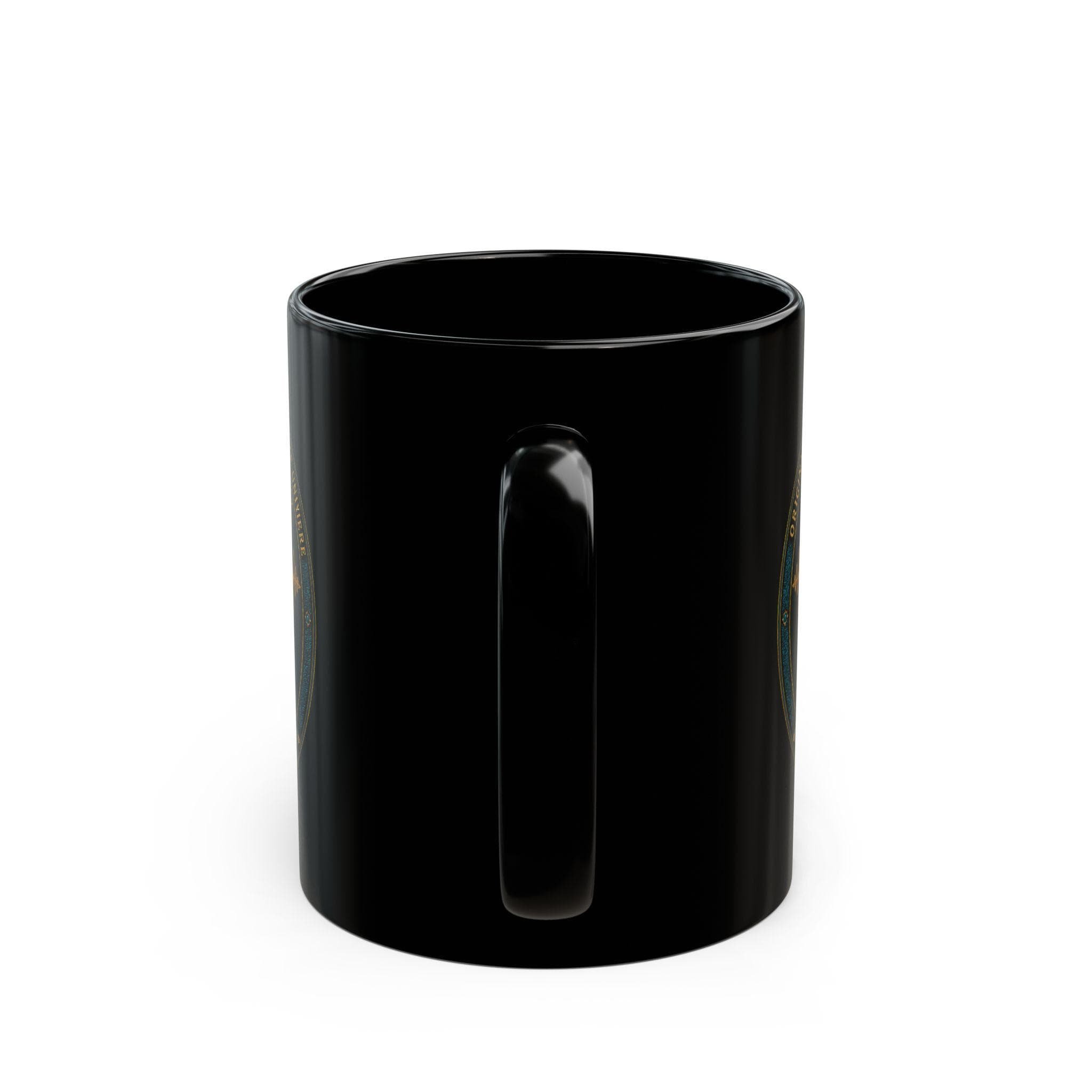 Original American Woman Portrait Black Mug Harmonic Wave, view 4