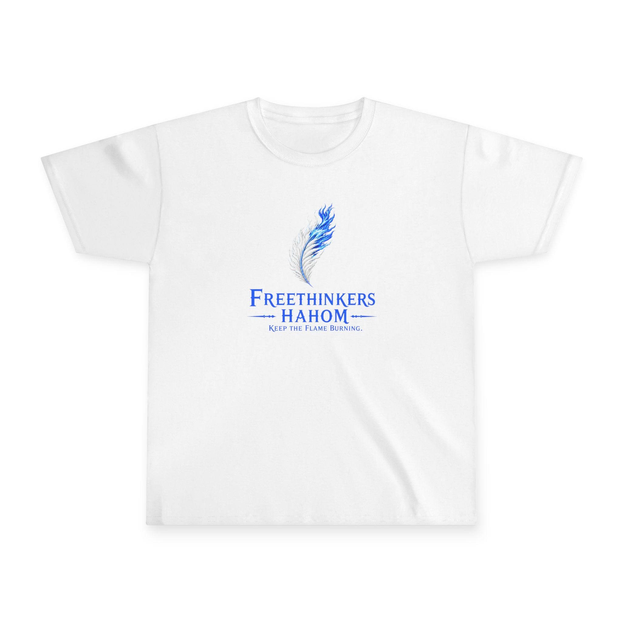 Blue Feather Flame Logo Youth Tee | Freethinkers Hahom