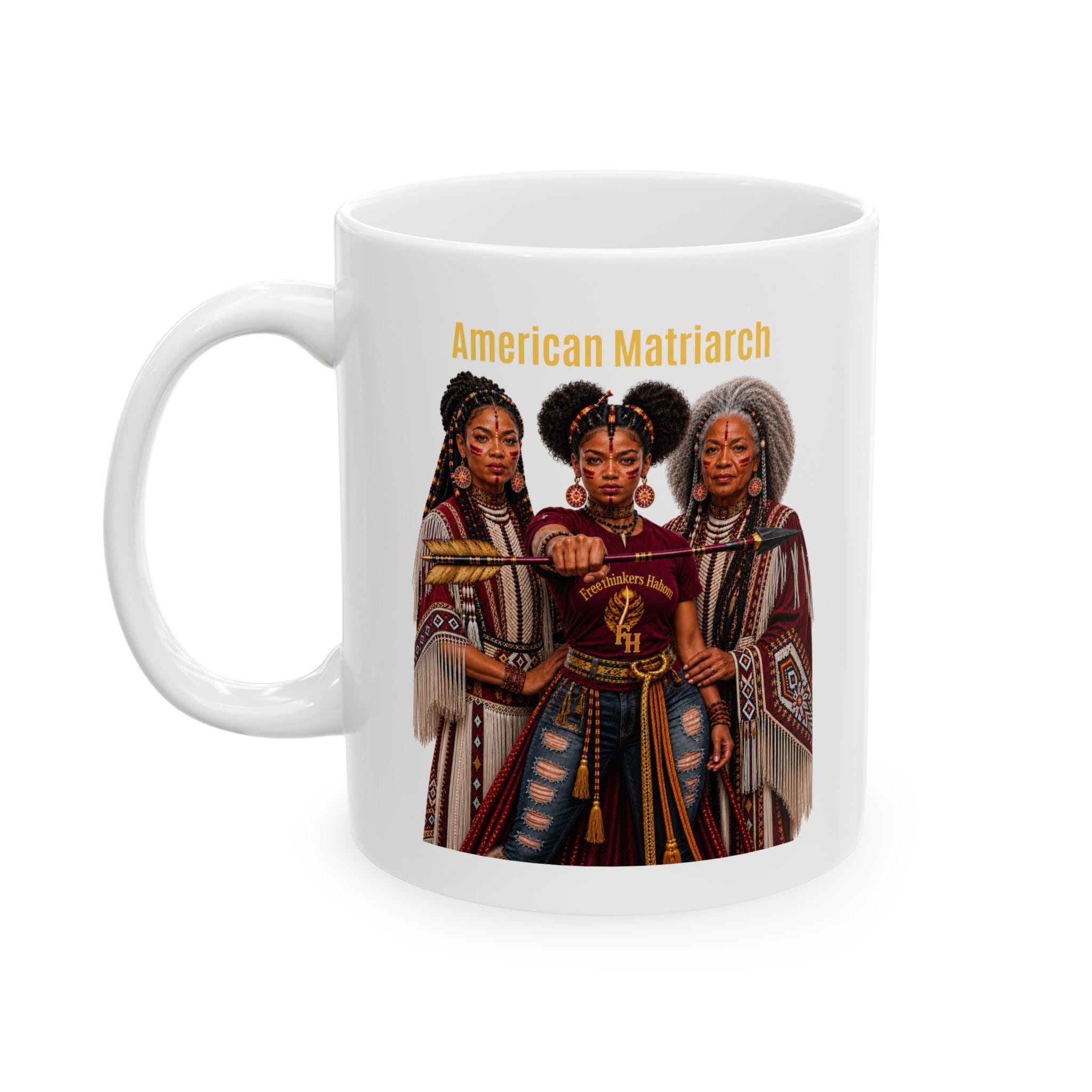 American Matriarch Indigenous Women Ceramic Mug (11oz, 15oz), view 3