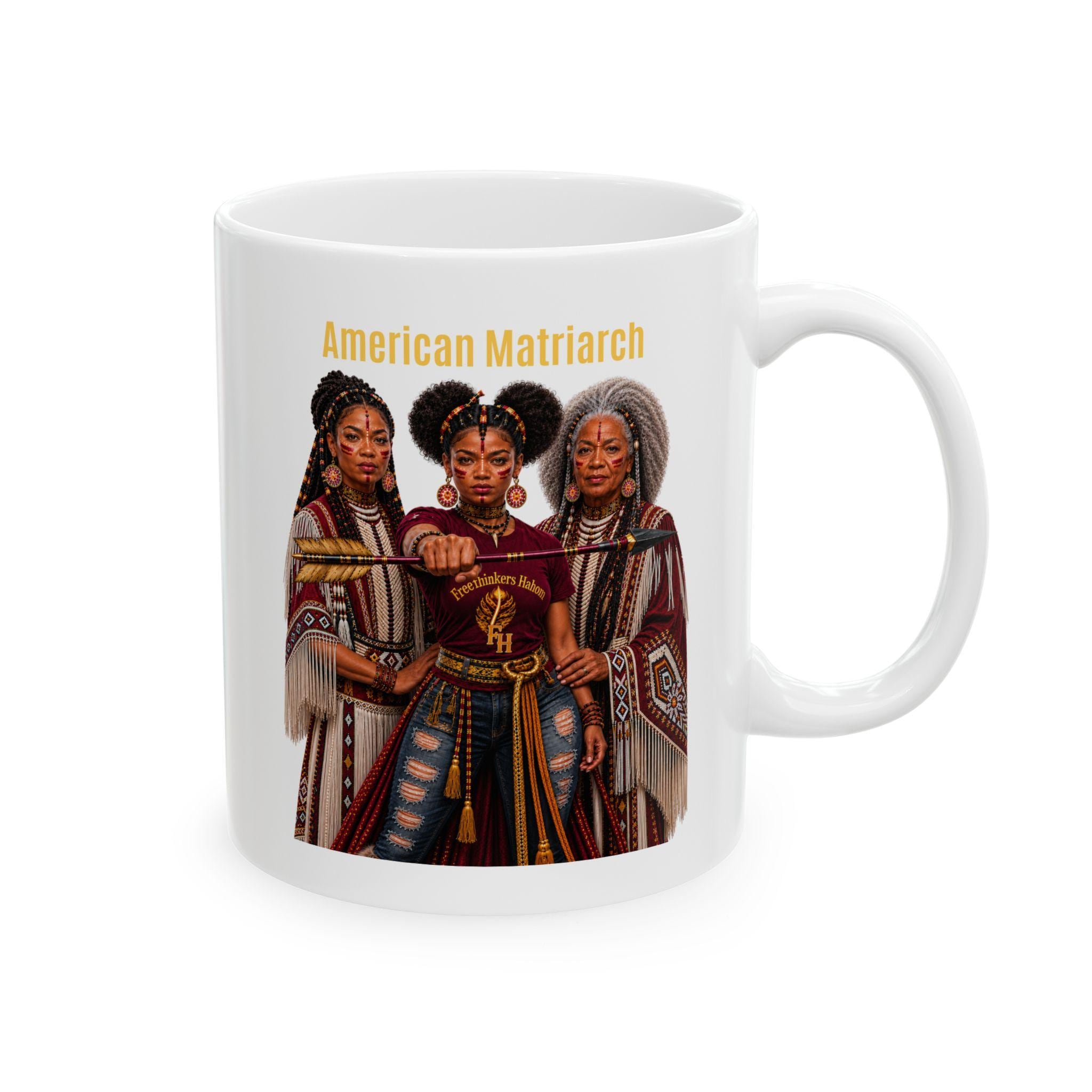 American Matriarch Indigenous Women Ceramic Mug (11oz, 15oz), view 4