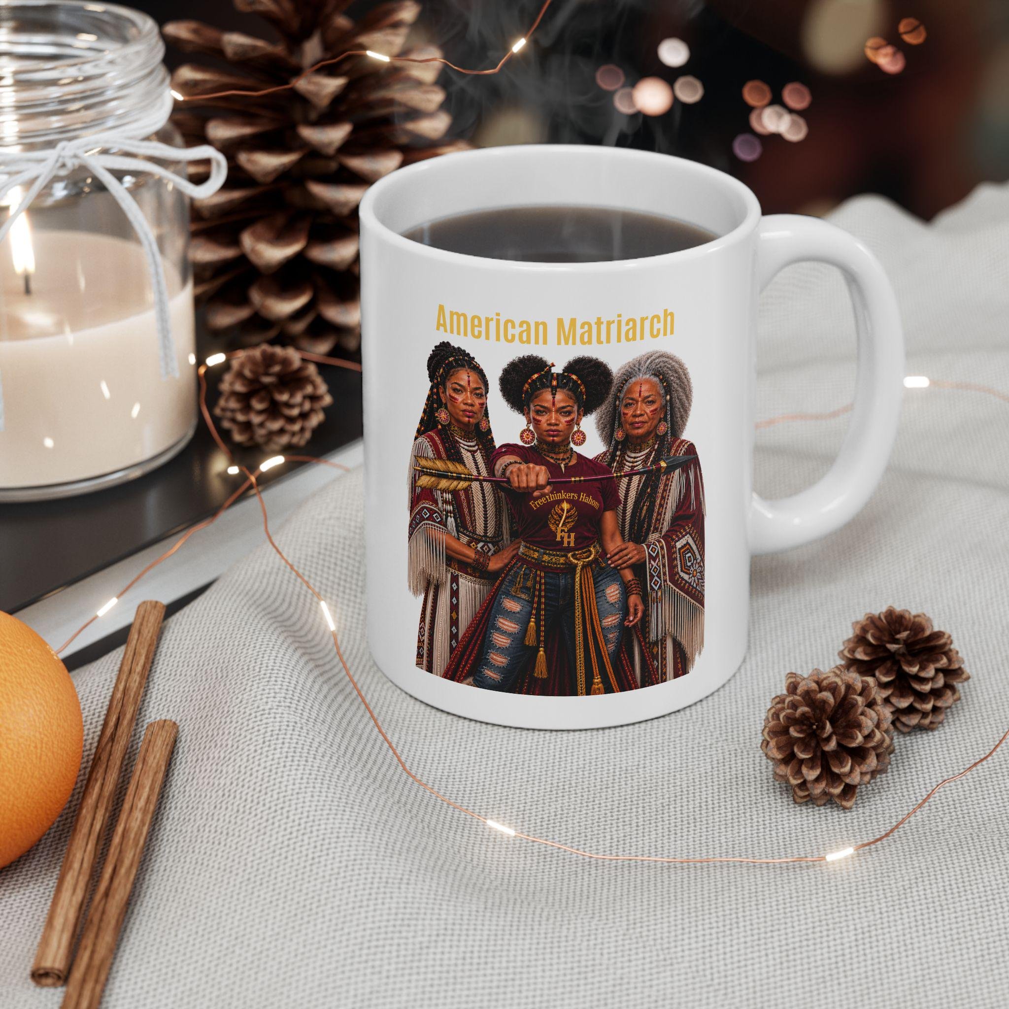 American Matriarch Indigenous Women Ceramic Mug (11oz, 15oz), view 5