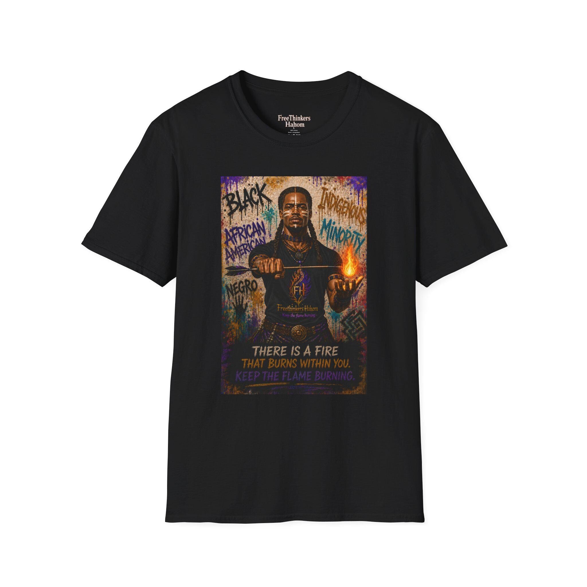 There Is a Fire Black Indigenous Minority Graphic T-Shirt American Empowerment, view 3