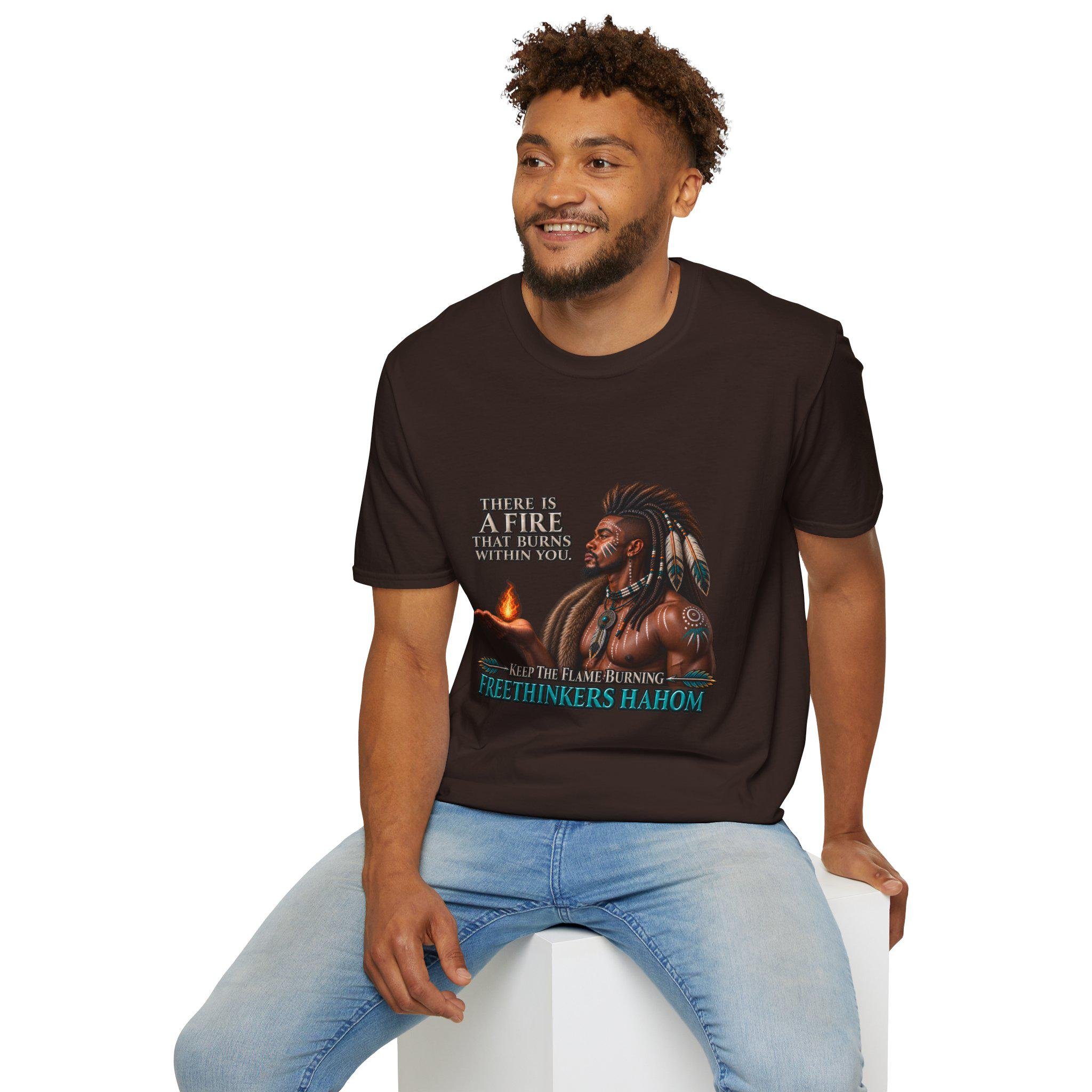 There Is A Fire That Burns Within You T-Shirt | Native Warrior Illustration, view 13