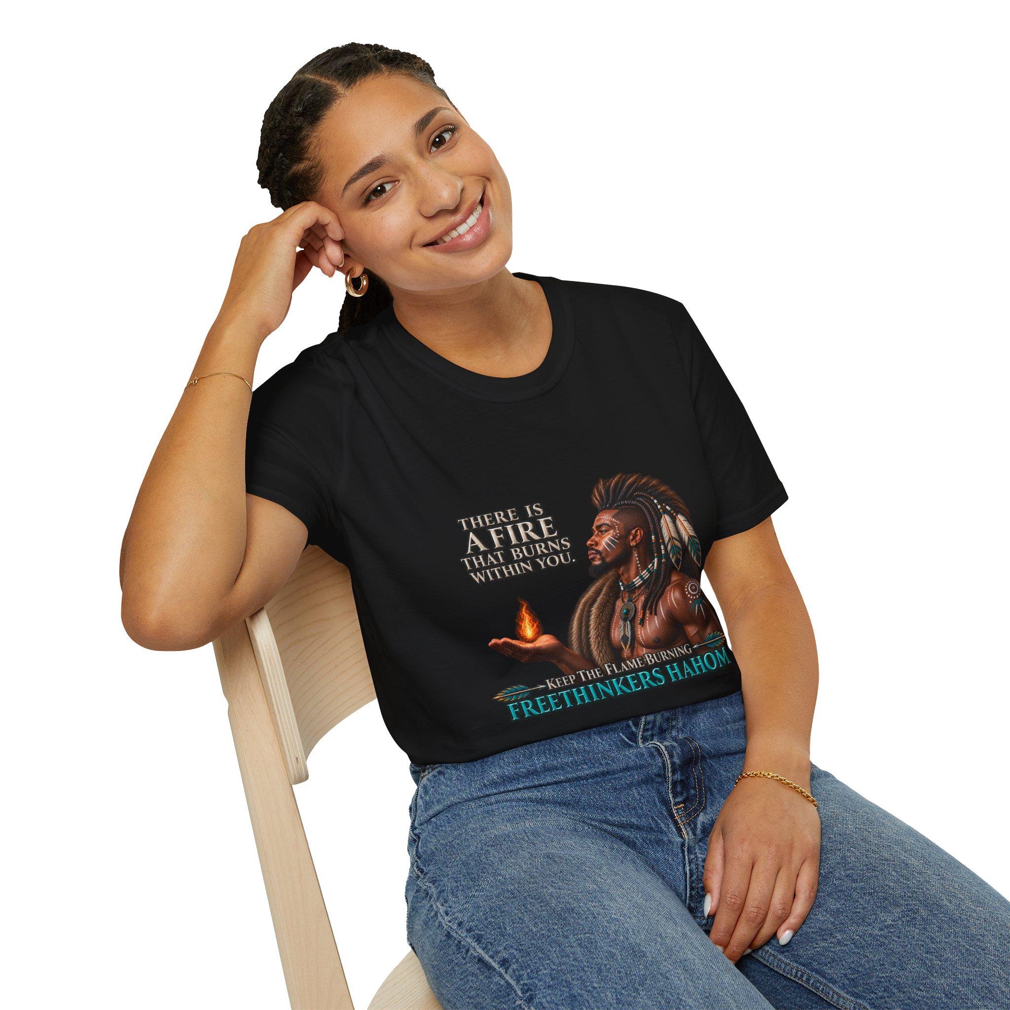 There Is A Fire That Burns Within You T-Shirt | Native Warrior Illustration, view 15