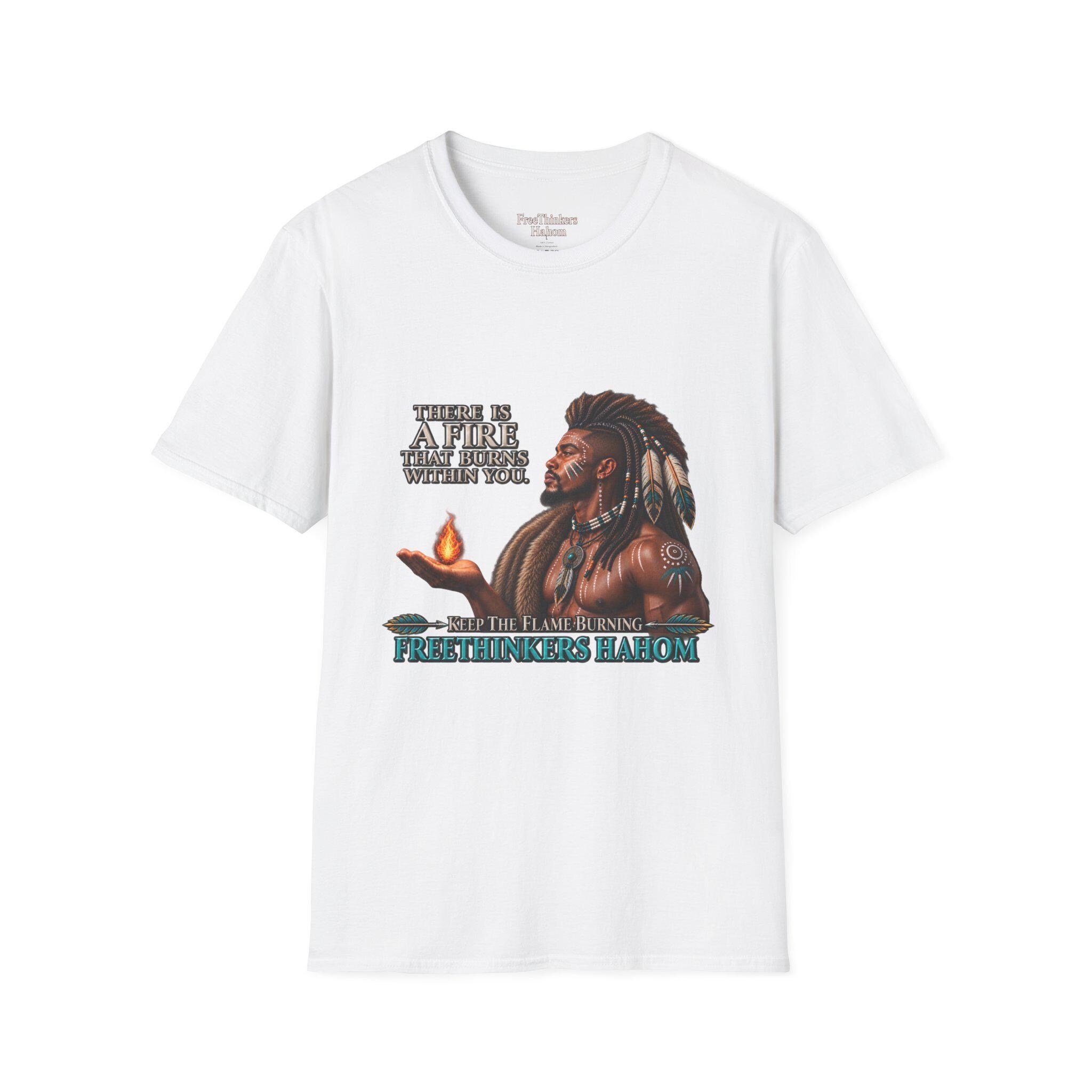 There Is A Fire That Burns Within You T-Shirt | Native Warrior Illustration, view 2