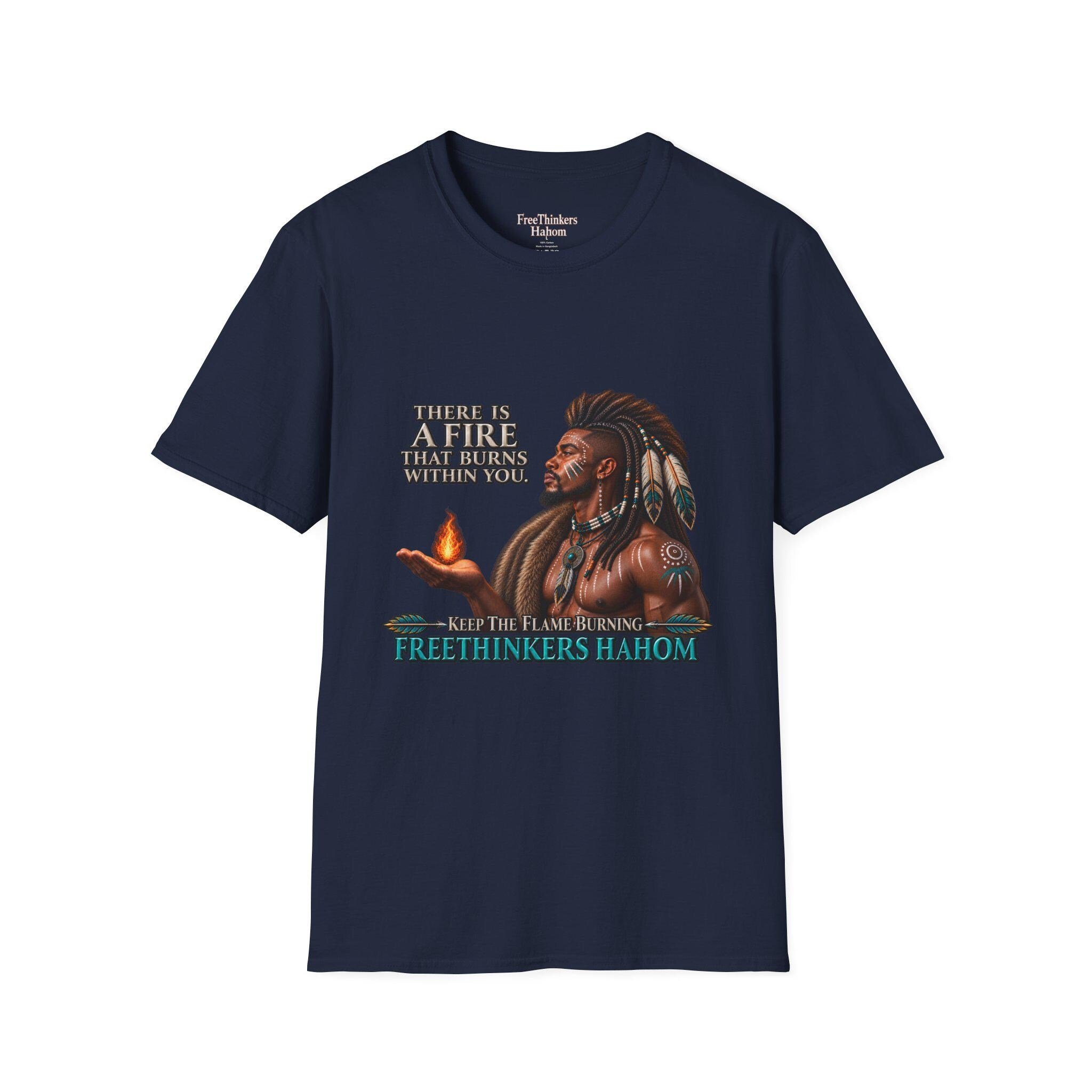 There Is A Fire That Burns Within You T-Shirt | Native Warrior Illustration, view 6