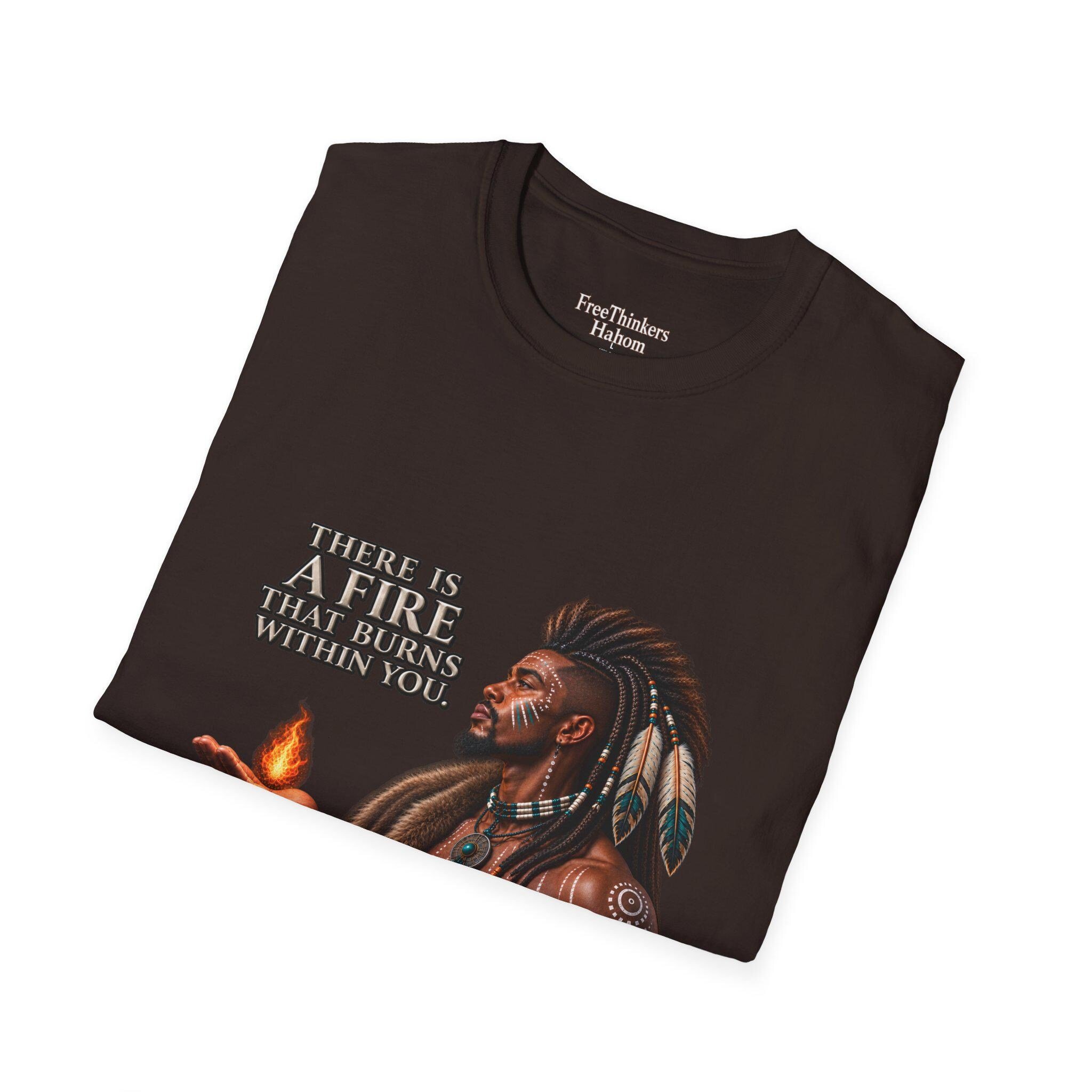 There Is A Fire That Burns Within You T-Shirt | Native Warrior Illustration, view 8