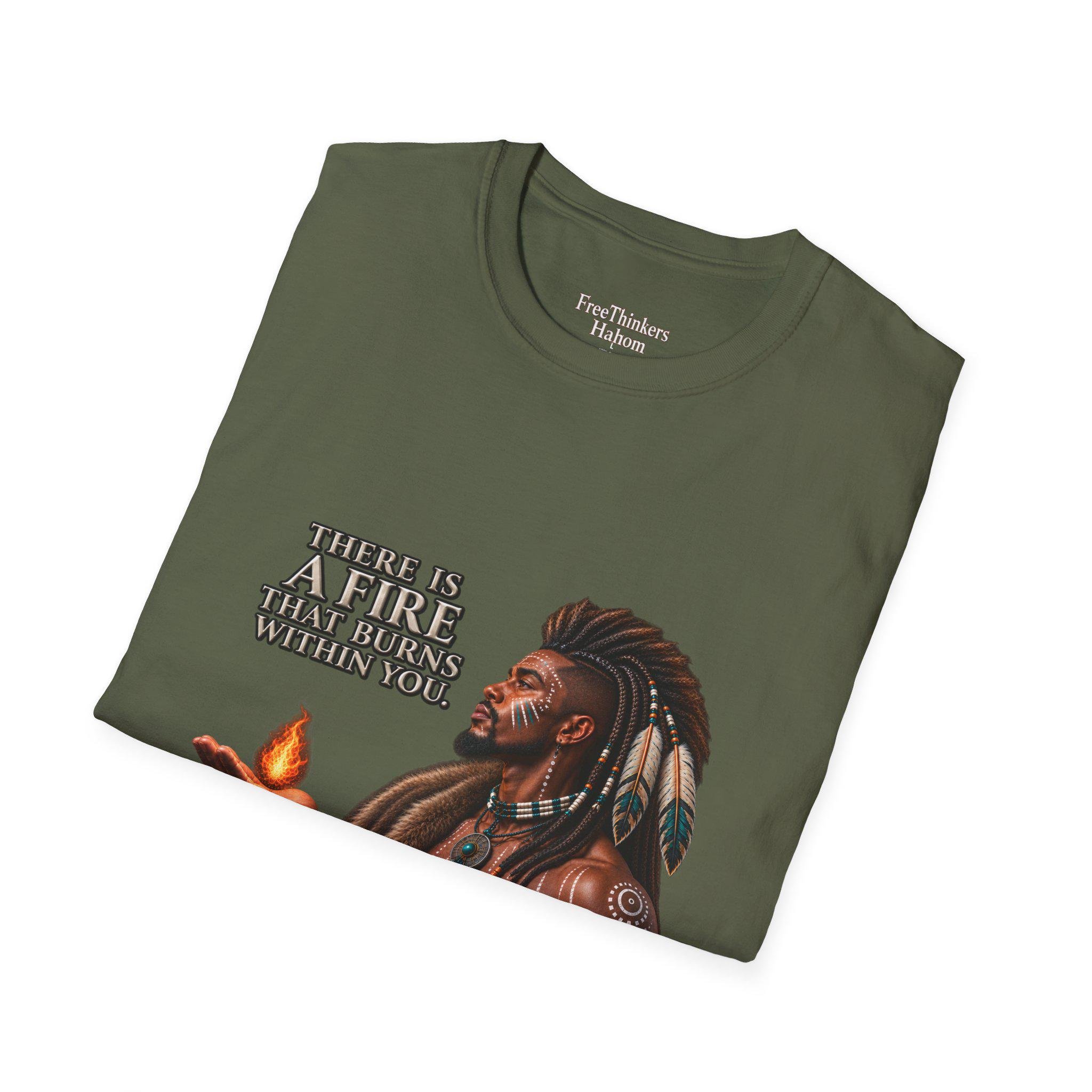 There Is A Fire That Burns Within You T-Shirt | Native Warrior Illustration, view 9