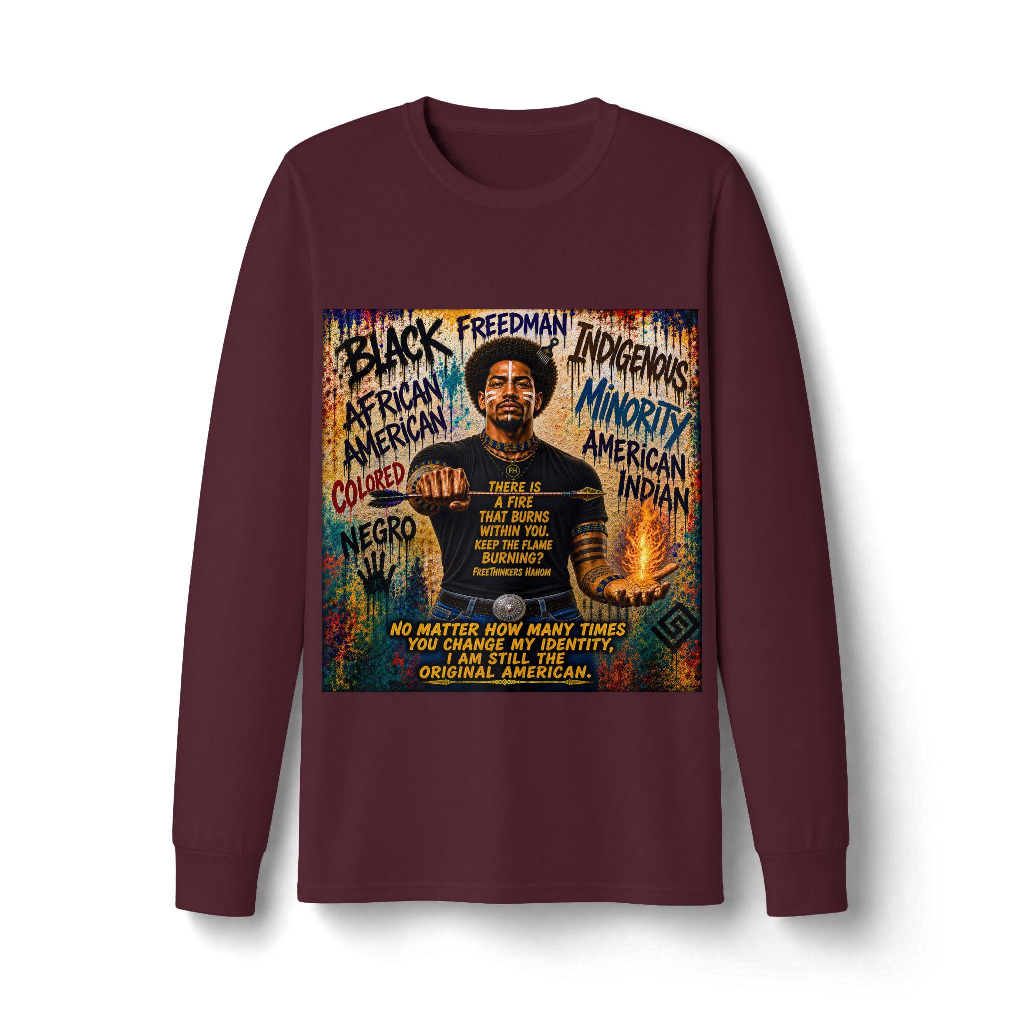 Paper Genocide American Heritage portrait long sleeve shirt | Indigenous minority message, view 7