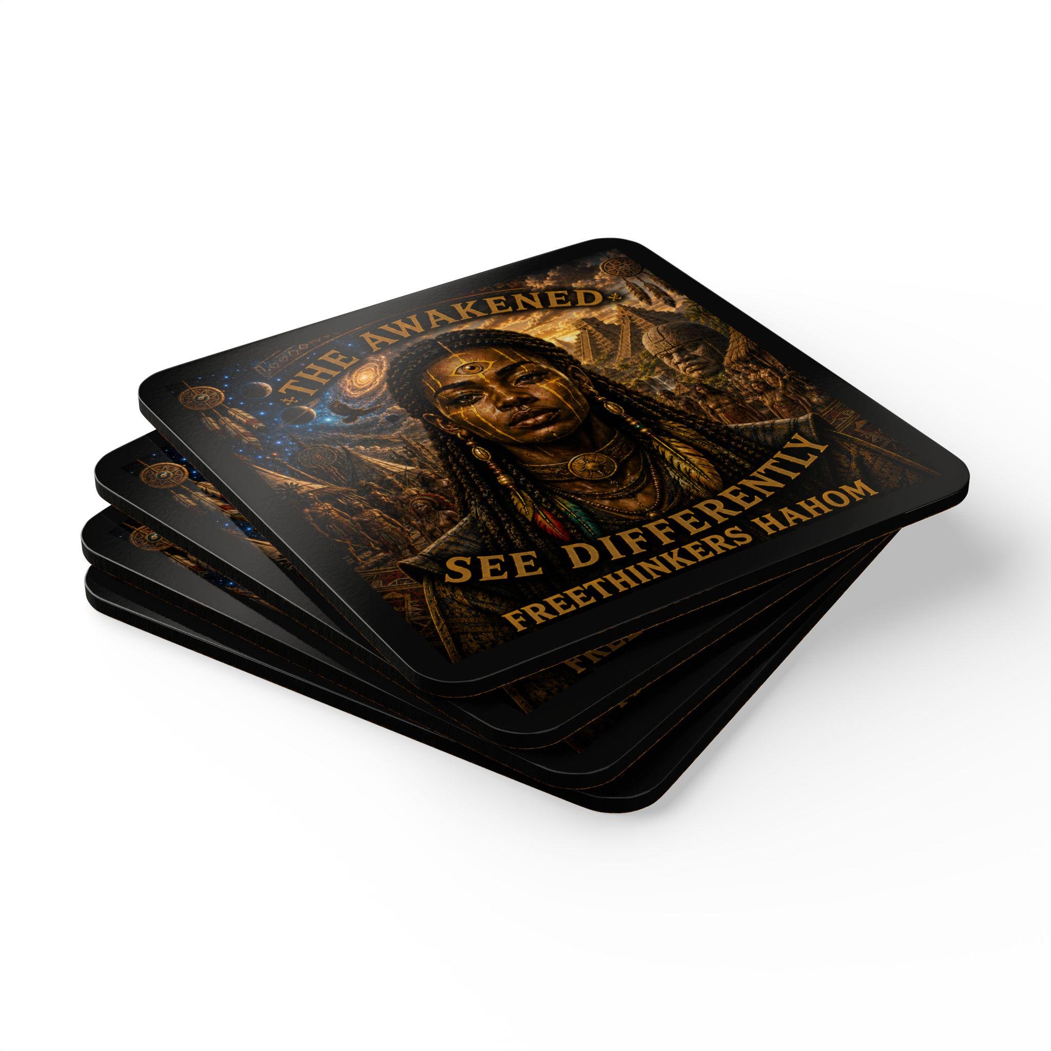 Awakened See Differently coaster | Corkwood Coaster Set, view 4