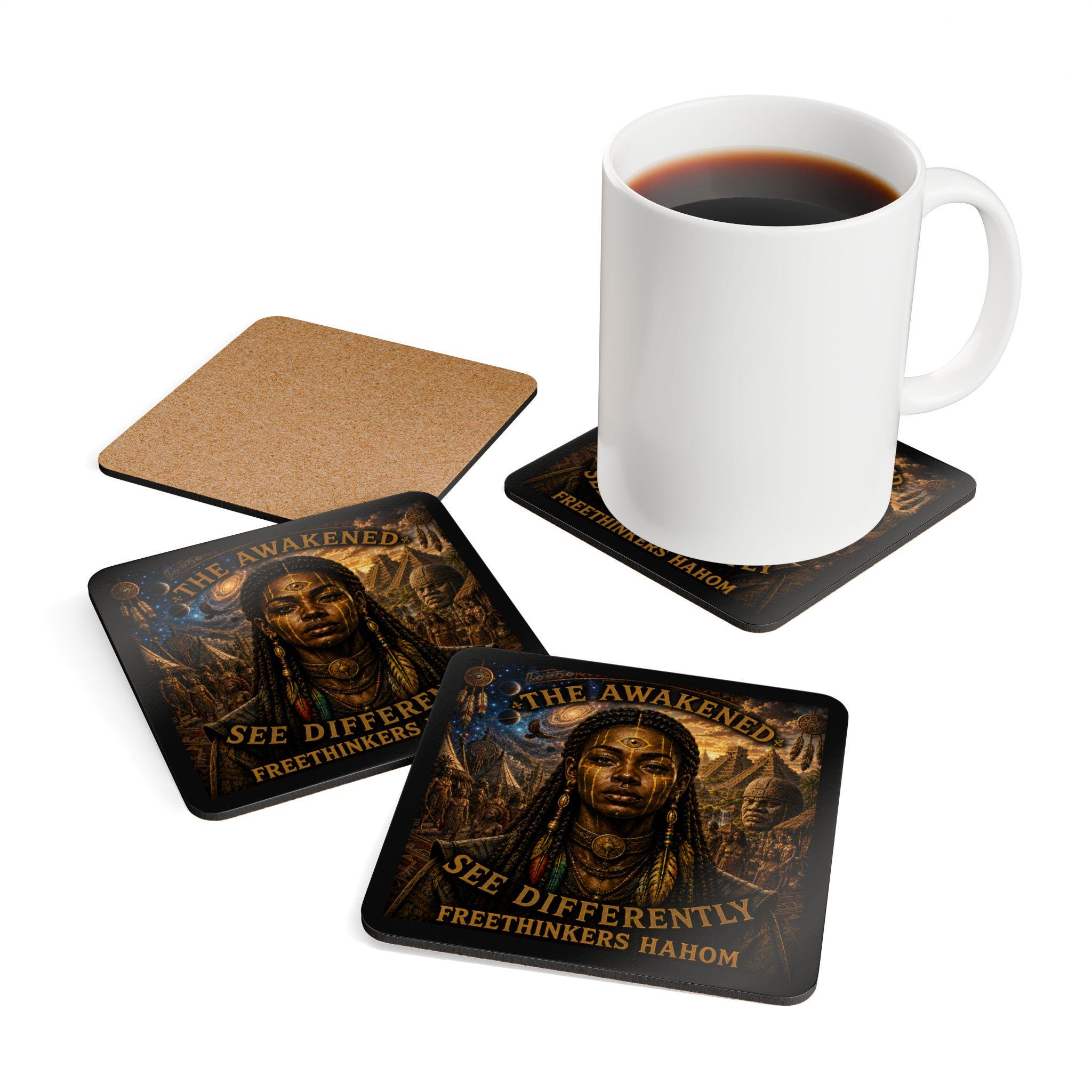 Awakened See Differently coaster | Corkwood Coaster Set, view 5