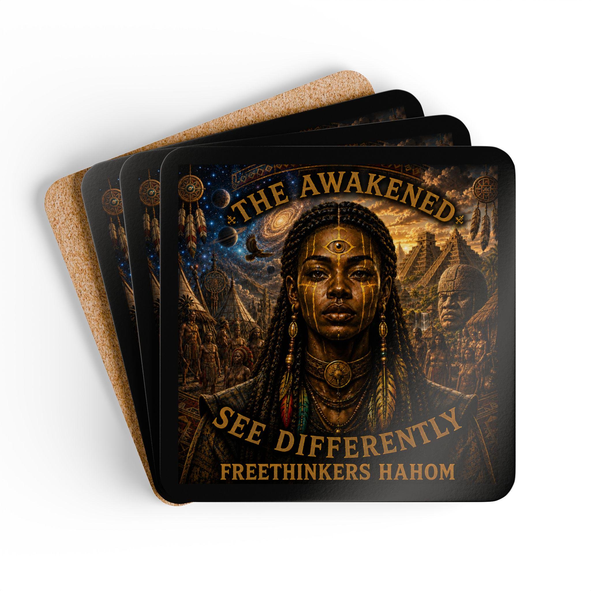 Awakened See Differently coaster | Corkwood Coaster Set, view 6