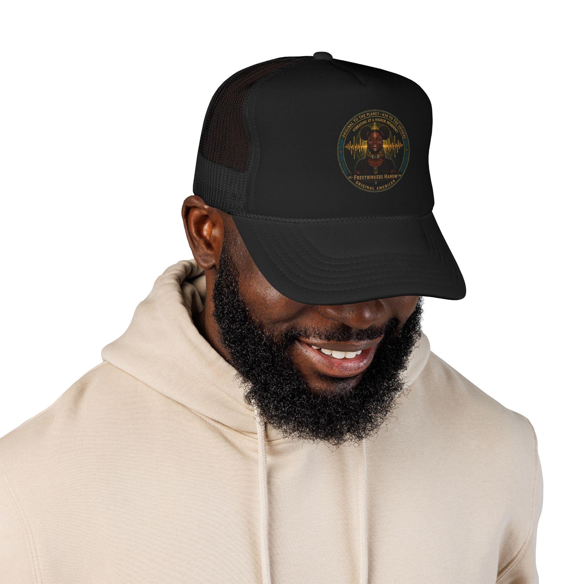 Original American Foam Trucker Hat | Cosmic Soundwave Emblem, view 3