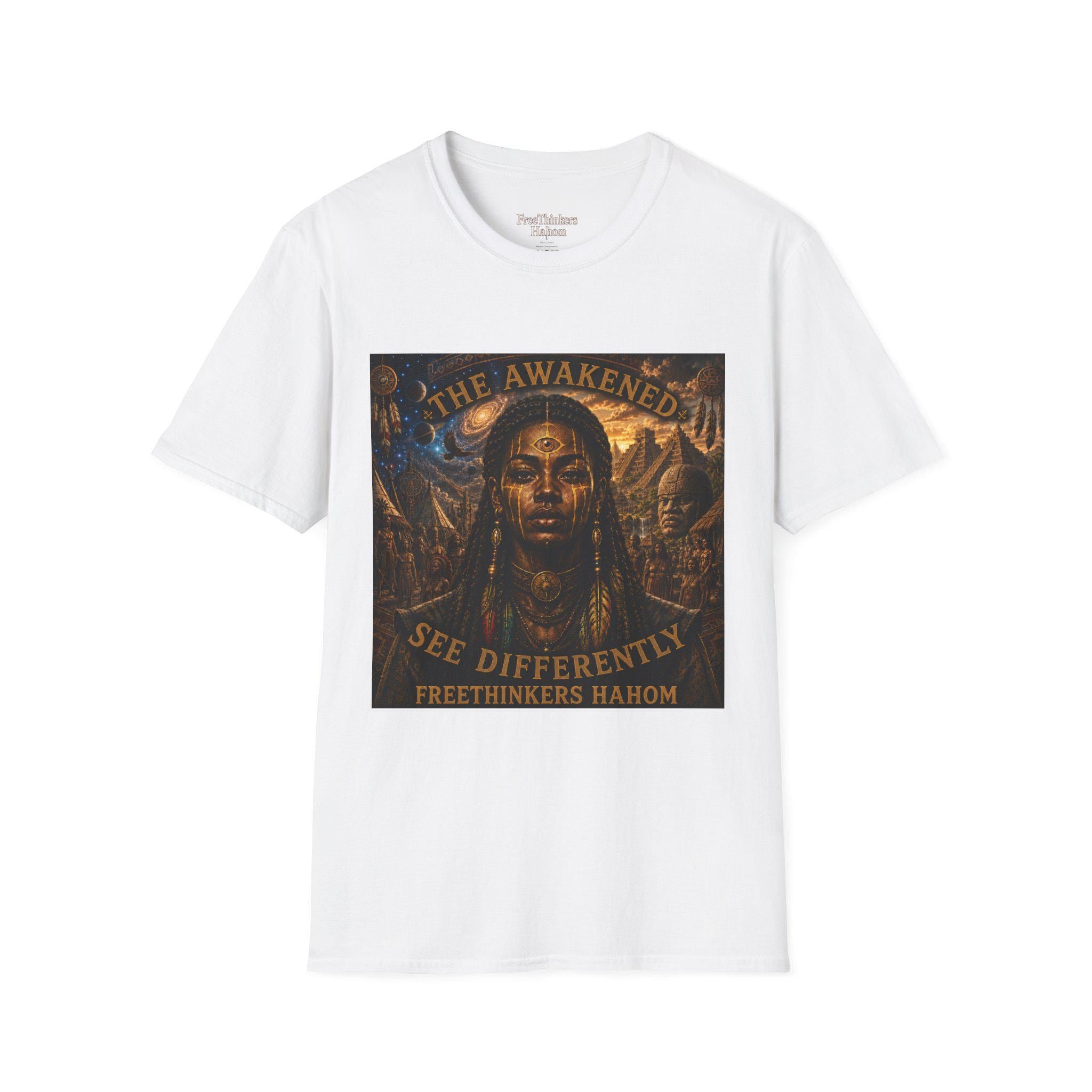 The Awakened portrait T-Shirt | Spiritual Goddess design, view 2