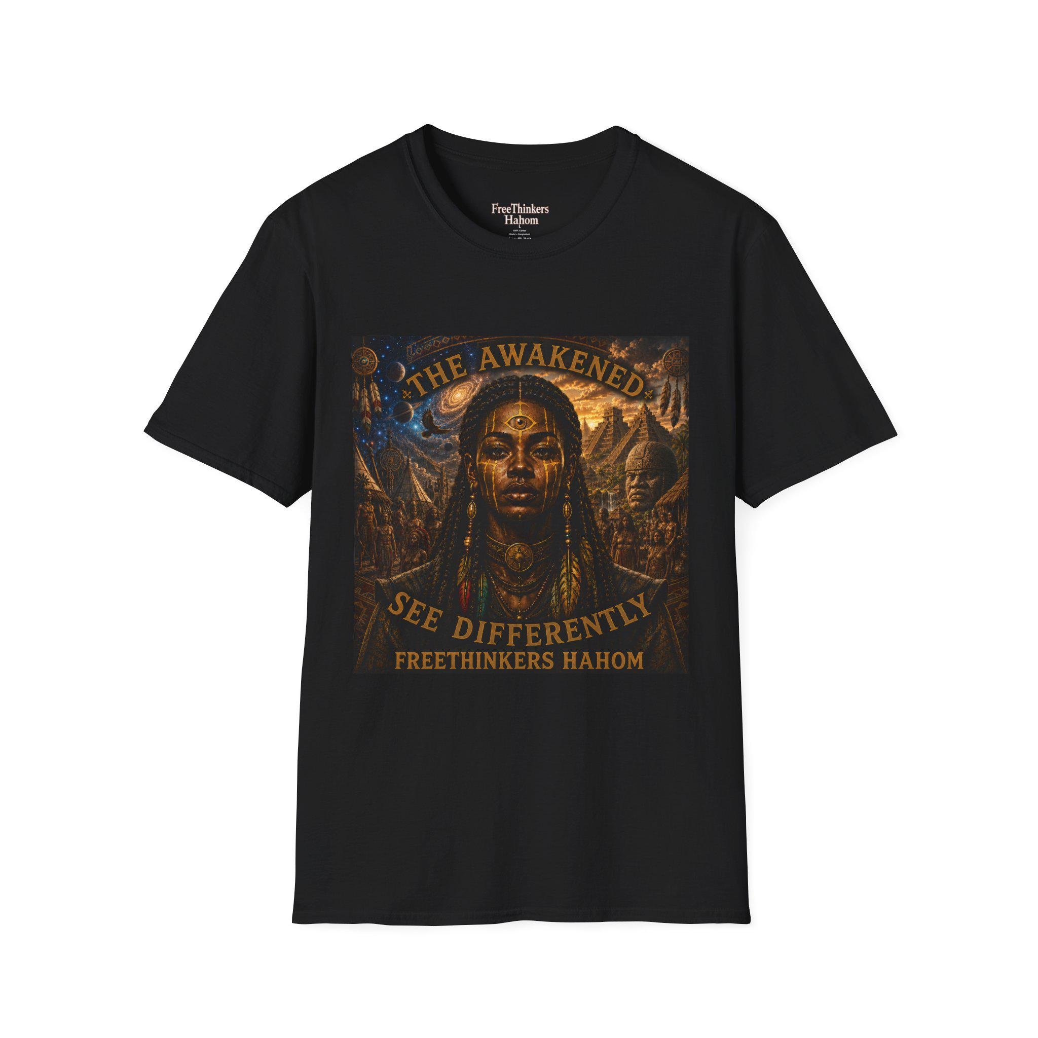The Awakened portrait T-Shirt | Spiritual Goddess design, view 3