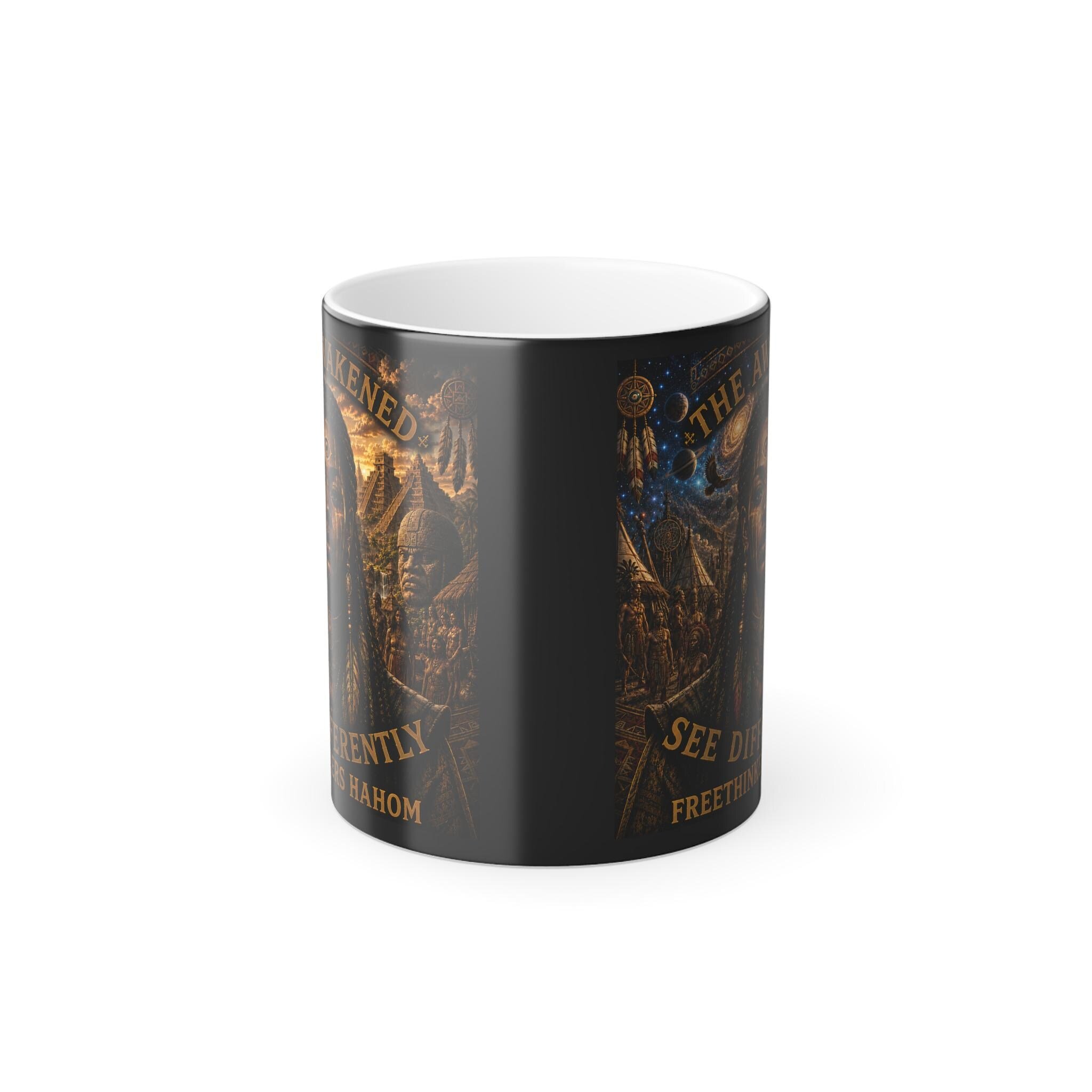 Native American Dreamcatcher Mountain Scene Color Morphing Mug, view 2
