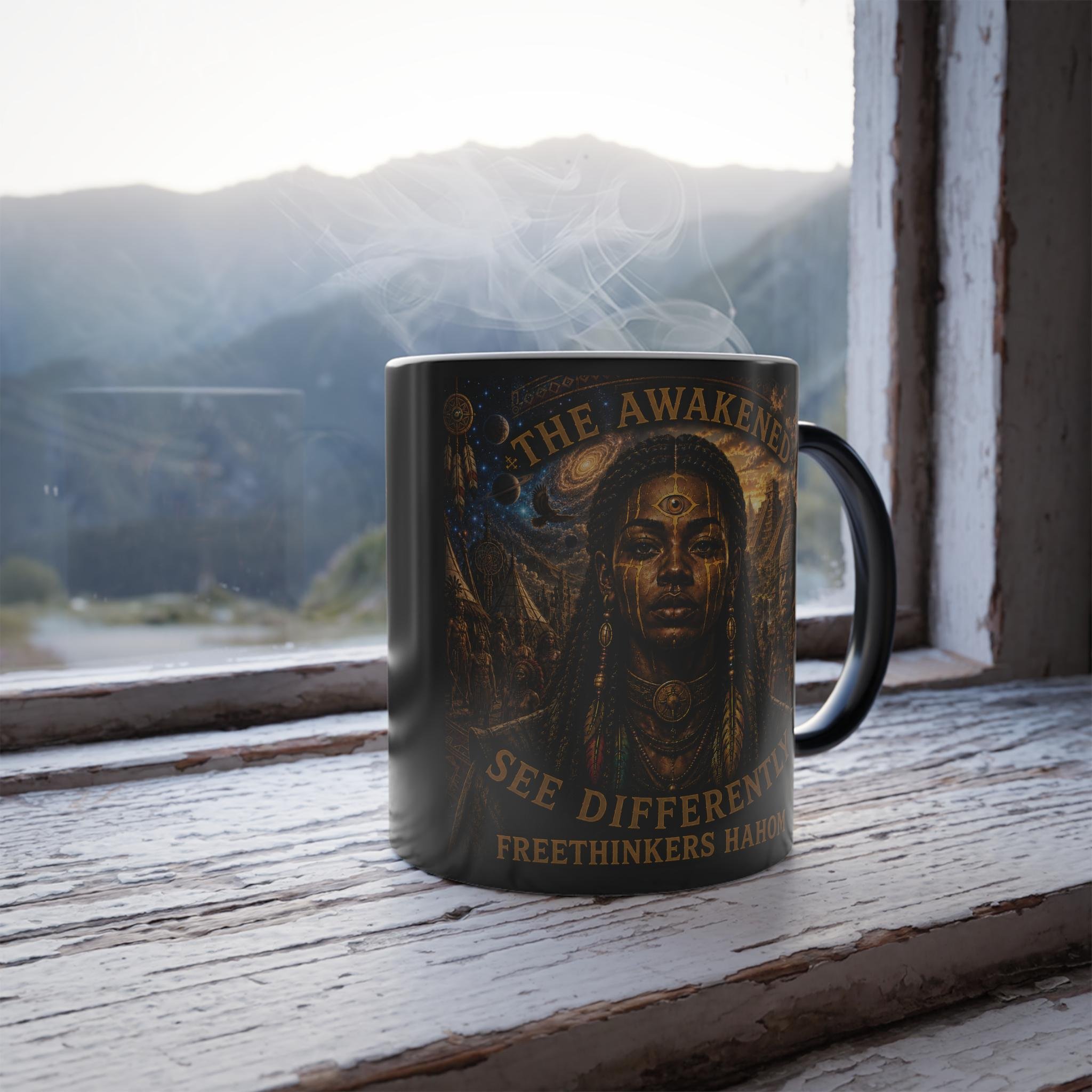 Native American Dreamcatcher Mountain Scene Color Morphing Mug, view 7