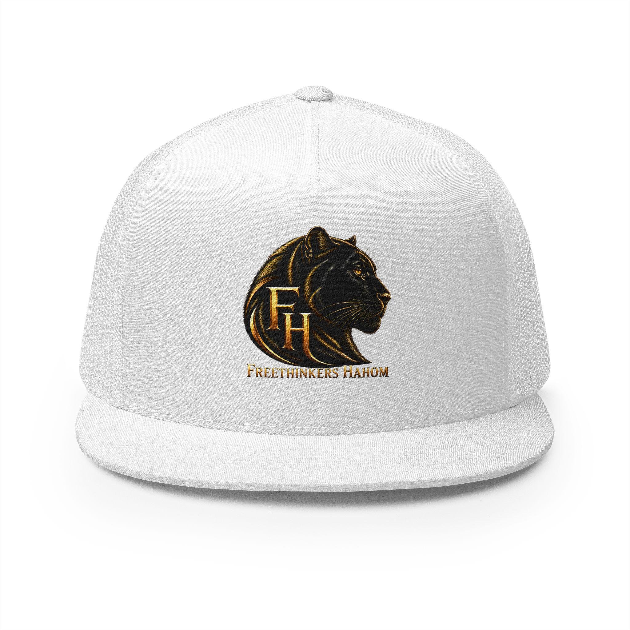 black panther Head Monogram FH Trucker Cap | Gold Foil Logo, view 5