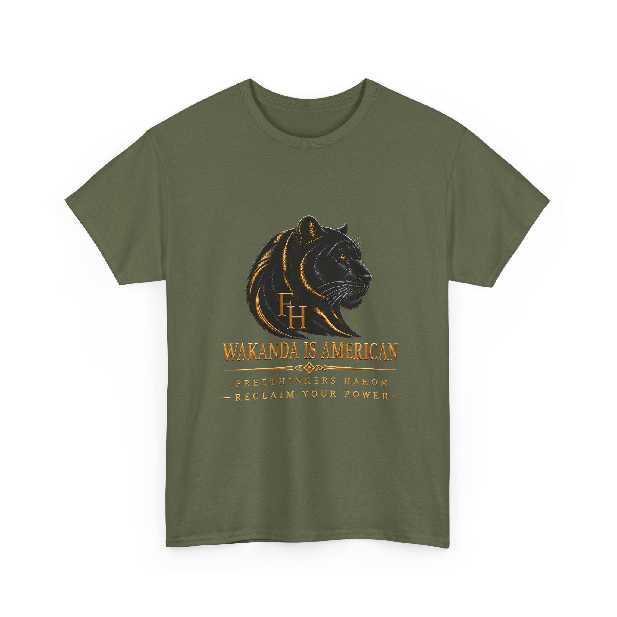 Wakanda Is American Tee | Black Panther Silhouette, Hero Fist Graphic, view 10