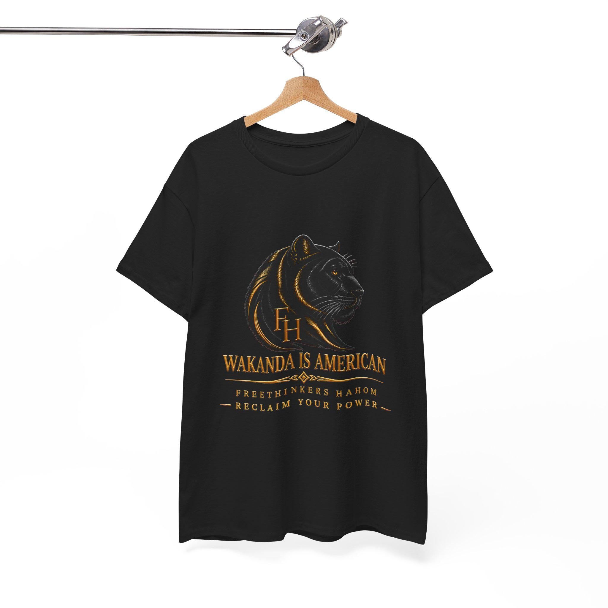 Wakanda Is American Tee | Black Panther Silhouette, Hero Fist Graphic, view 16