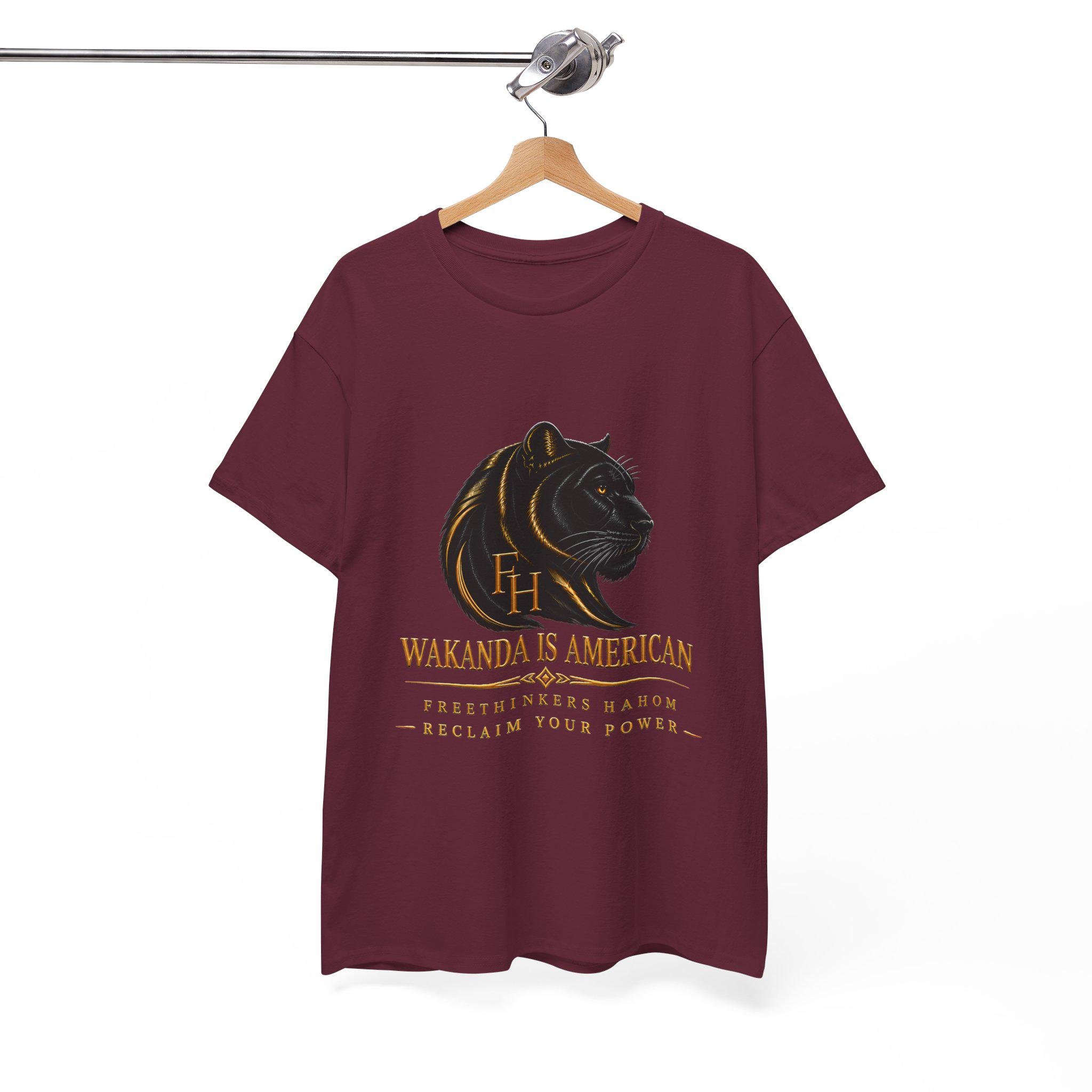 Wakanda Is American Tee | Black Panther Silhouette, Hero Fist Graphic, view 17