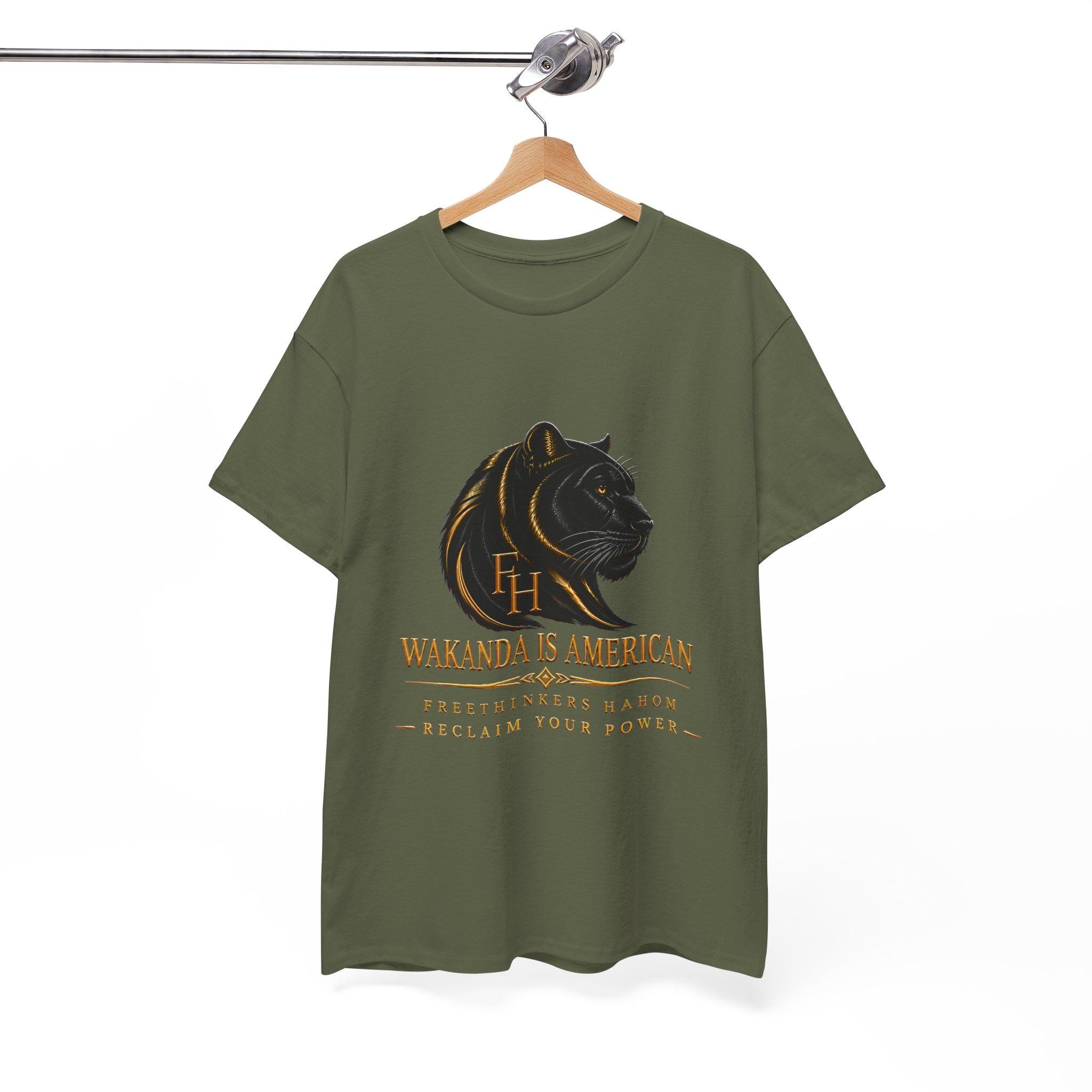 Wakanda Is American Tee | Black Panther Silhouette, Hero Fist Graphic, view 18