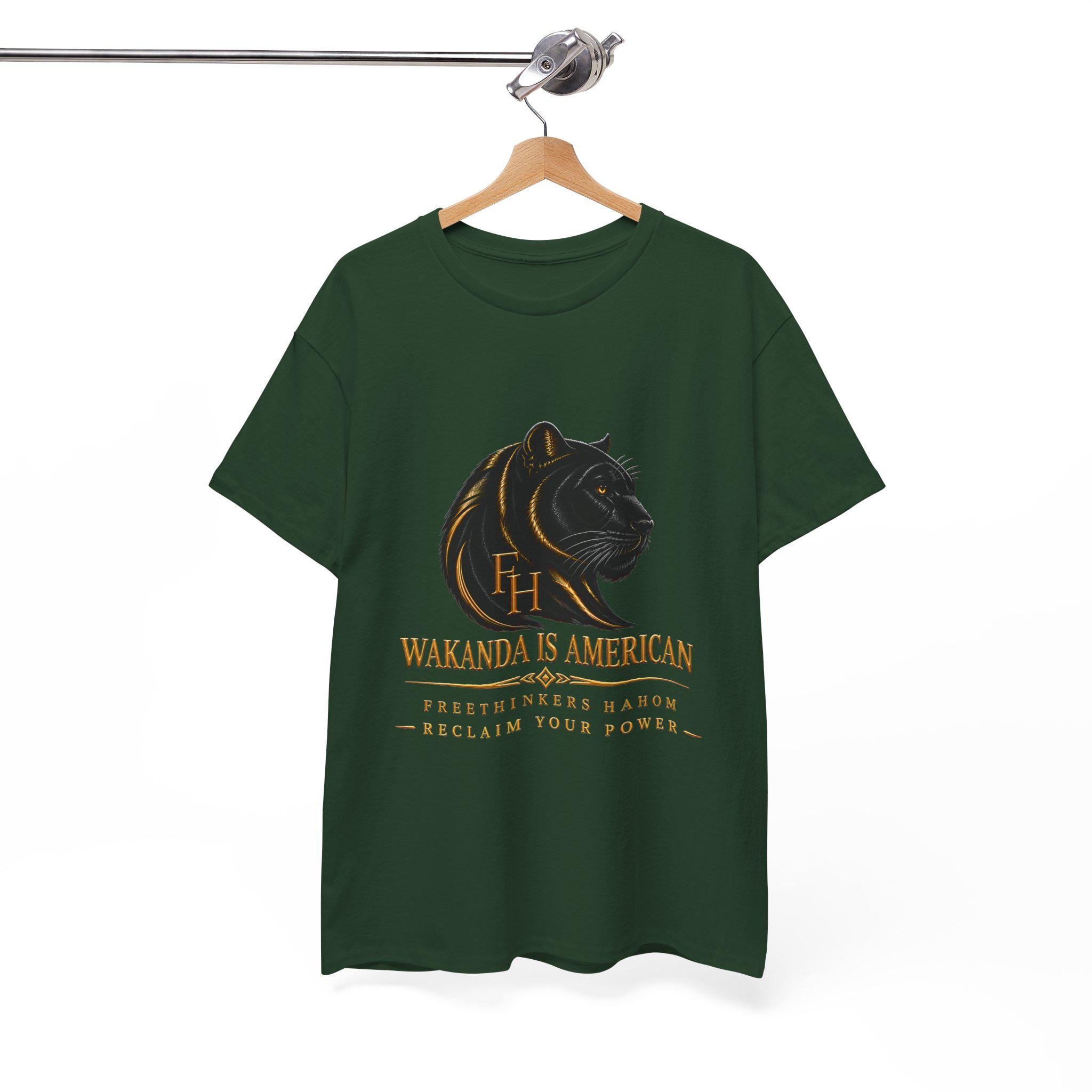 Wakanda Is American Tee | Black Panther Silhouette, Hero Fist Graphic, view 19