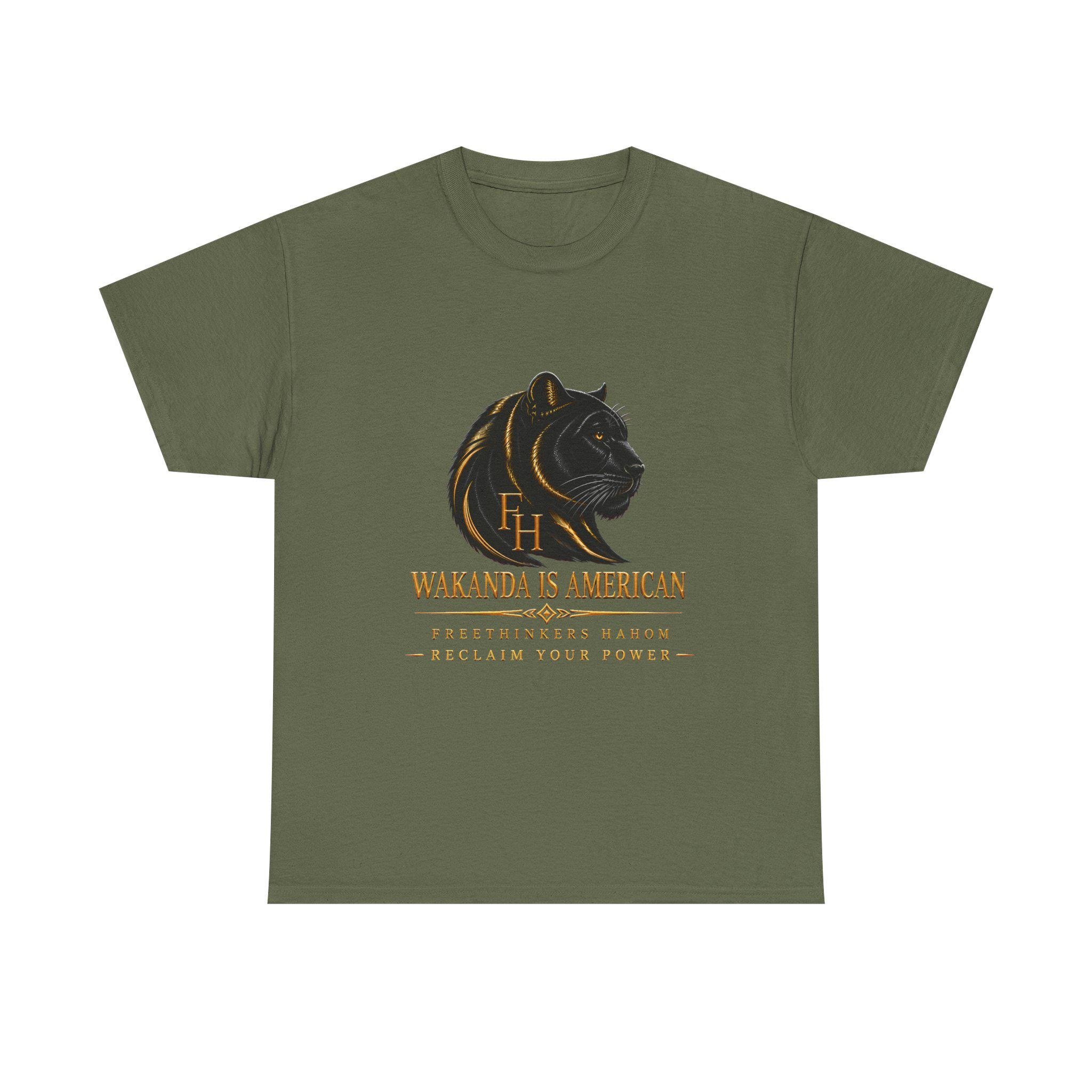 Wakanda Is American Tee | Black Panther Silhouette, Hero Fist Graphic, view 4