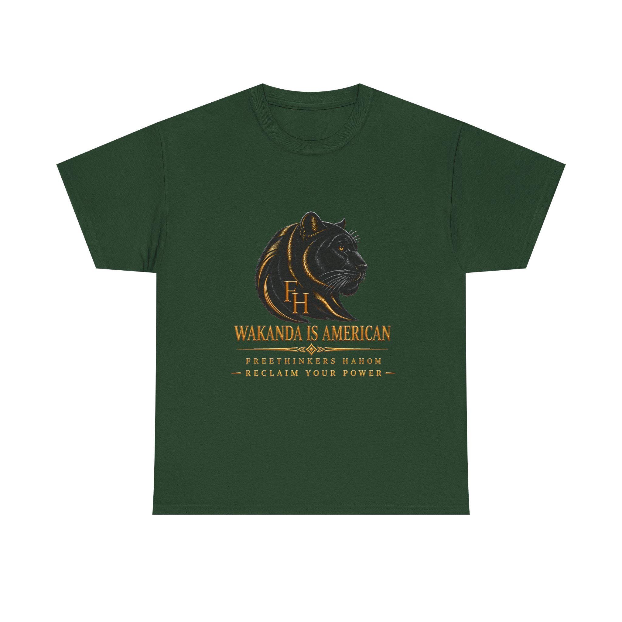 Wakanda Is American Tee | Black Panther Silhouette, Hero Fist Graphic, view 5