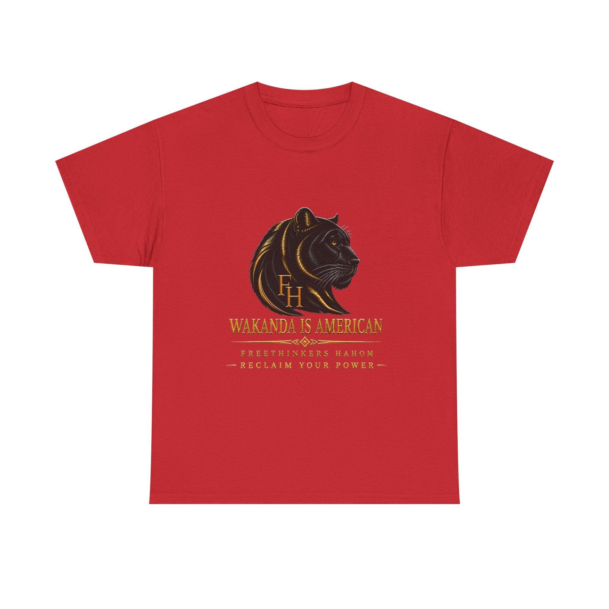 Wakanda Is American Tee | Black Panther Silhouette, Hero Fist Graphic, view 6