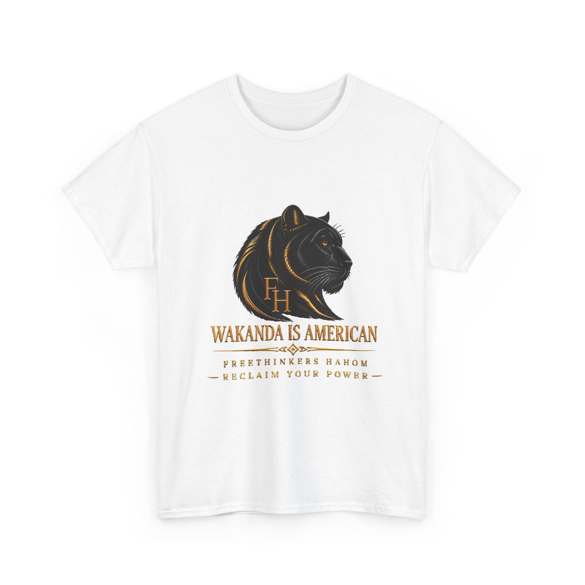 Wakanda Is American Tee | Black Panther Silhouette, Hero Fist Graphic, view 7
