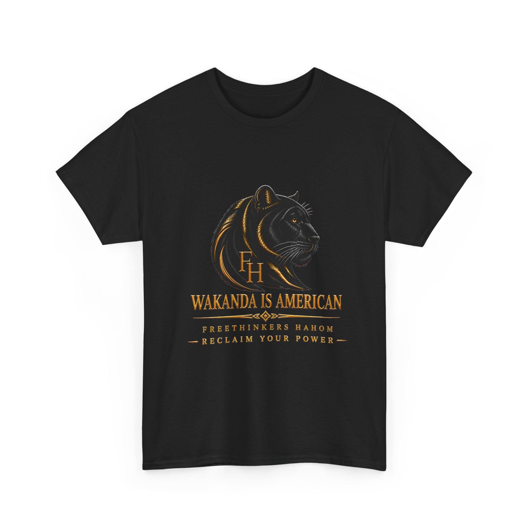 Wakanda Is American Tee | Black Panther Silhouette, Hero Fist Graphic, view 8