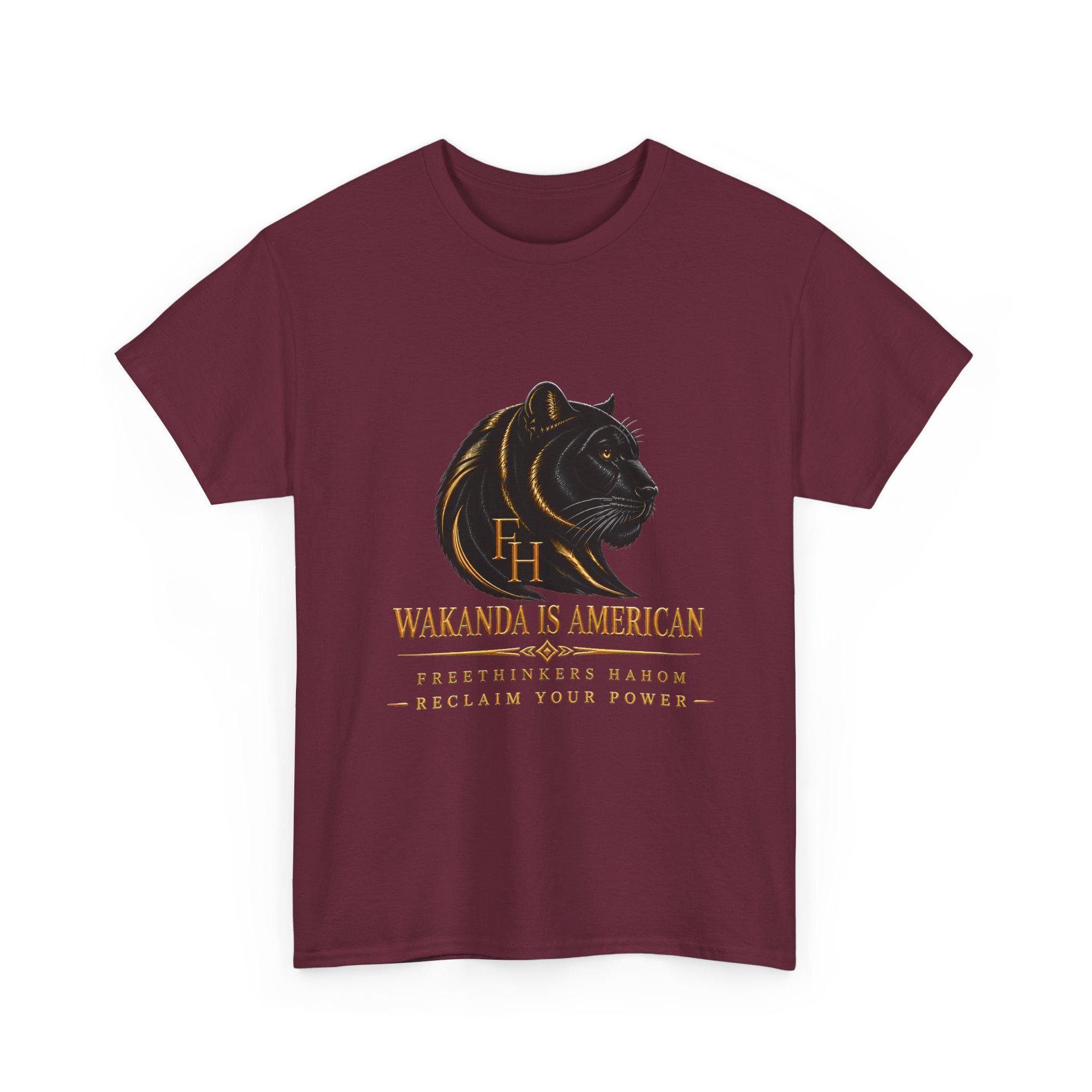 Wakanda Is American Tee | Black Panther Silhouette, Hero Fist Graphic, view 9