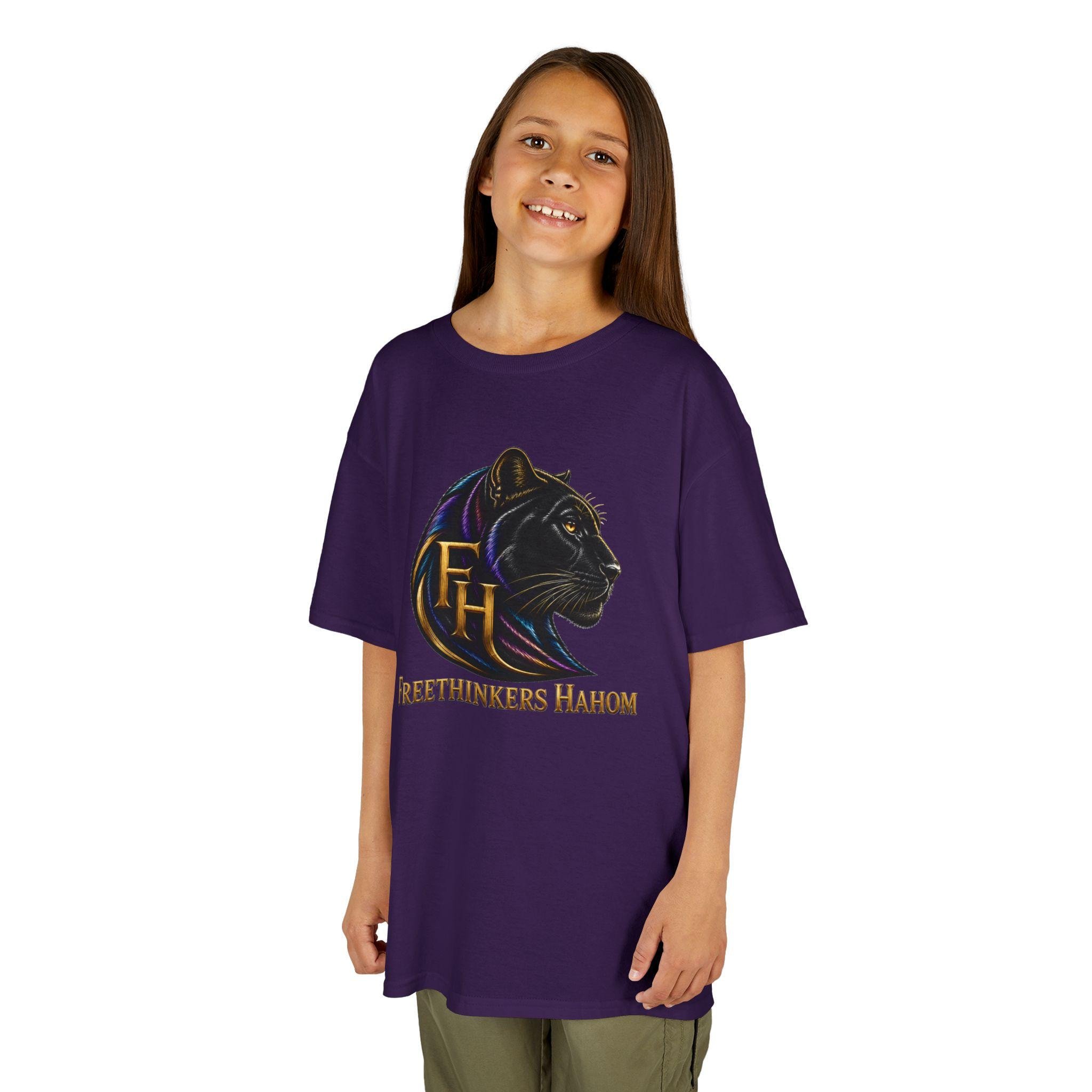 Freethinkers Hahom Panther Logo Kids Tee | Black Panther Graphic, view 10