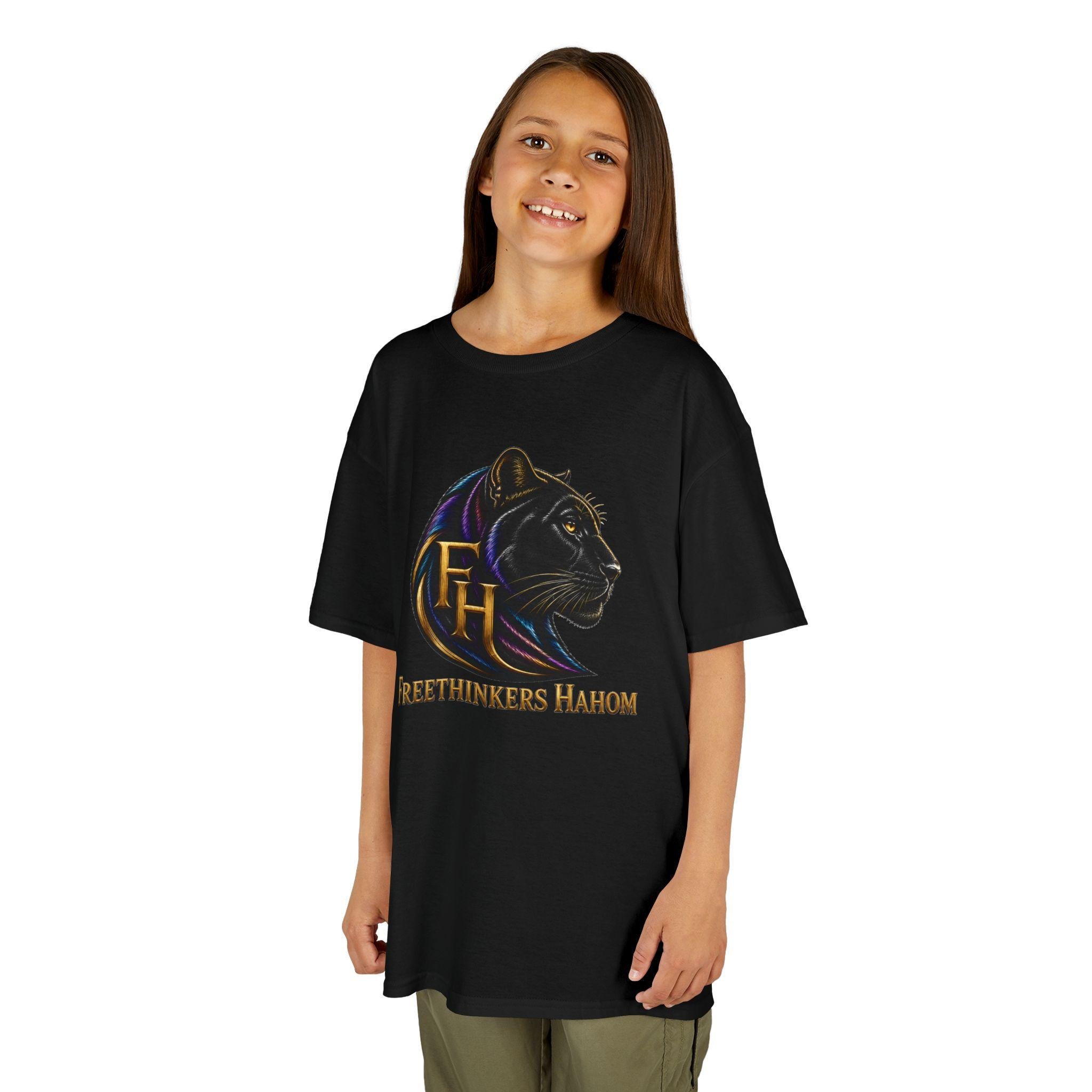 Freethinkers Hahom Panther Logo Kids Tee | Black Panther Graphic, view 11