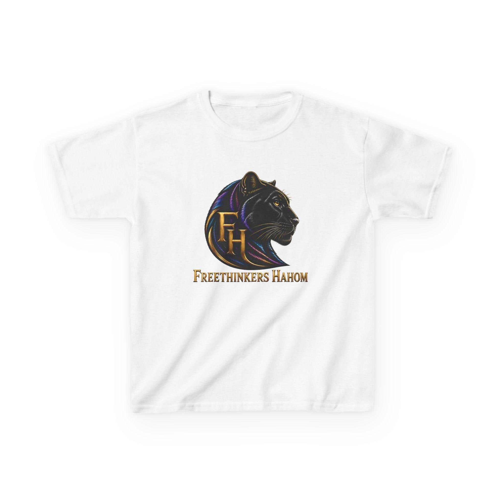Freethinkers Hahom Panther Logo Kids Tee | Black Panther Graphic, view 2