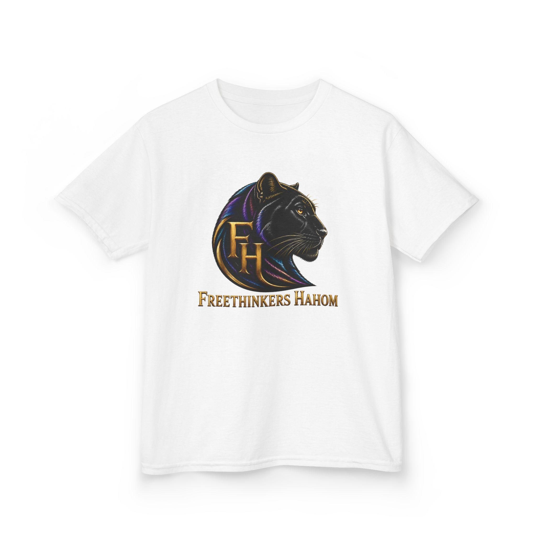 Freethinkers Hahom Panther Logo Kids Tee | Black Panther Graphic, view 6